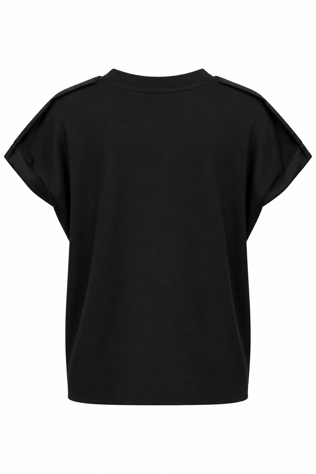 Structured T-Shirt with Satin Panels
