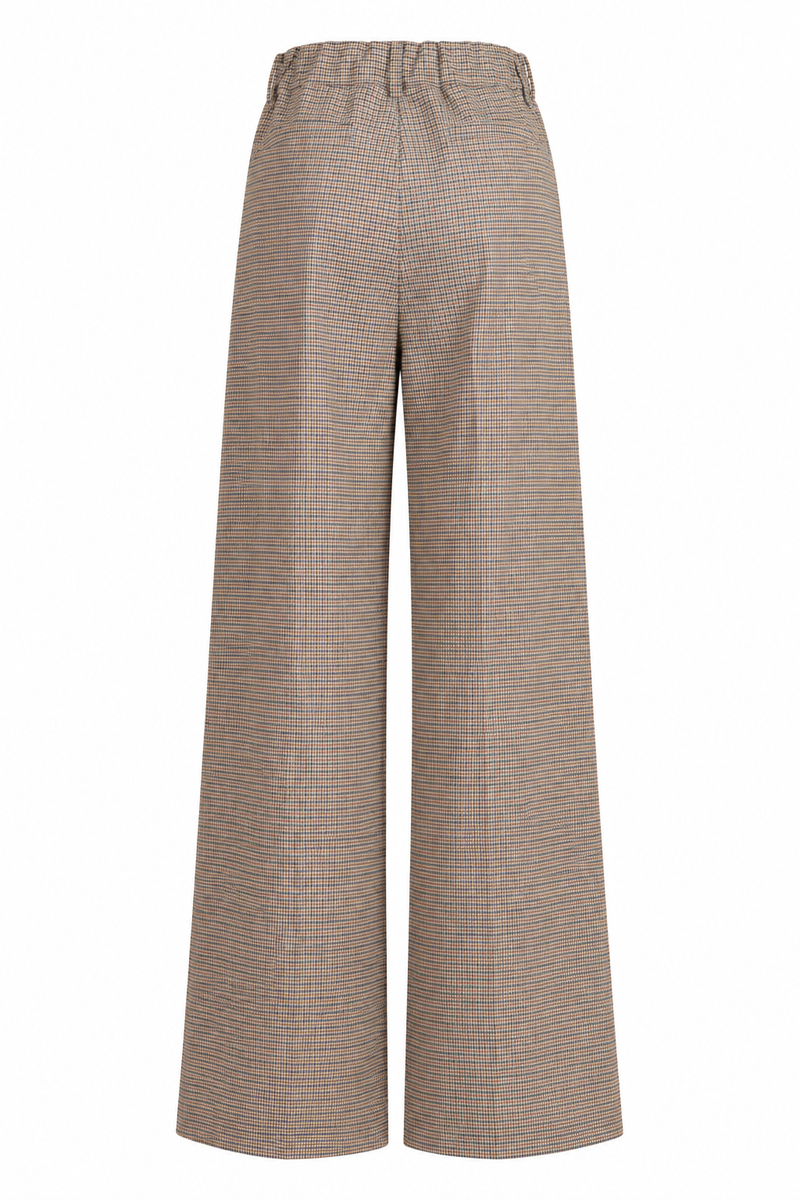 Checked Wide-Leg Trousers