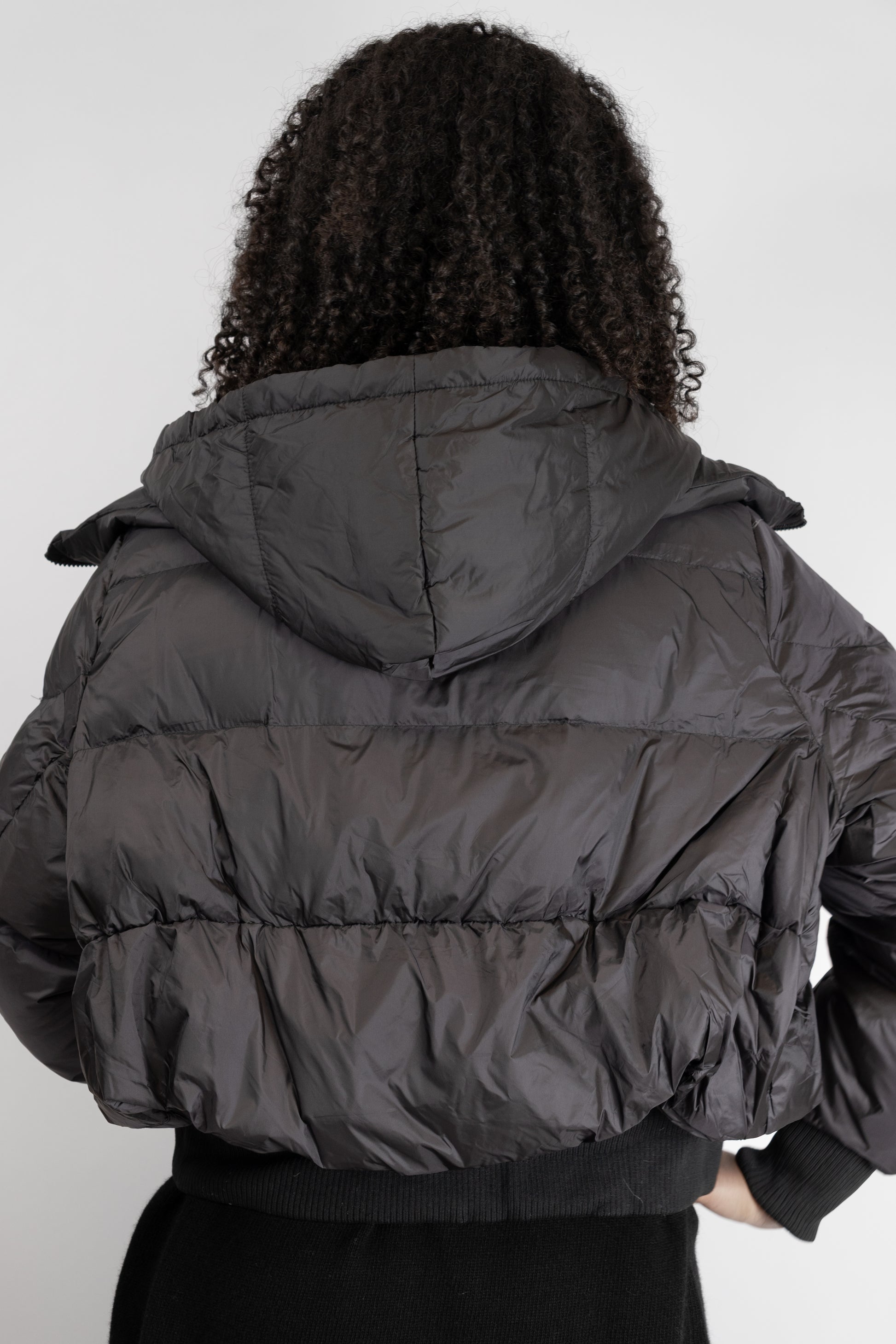 Cropped Hooded Puffer Jacket
