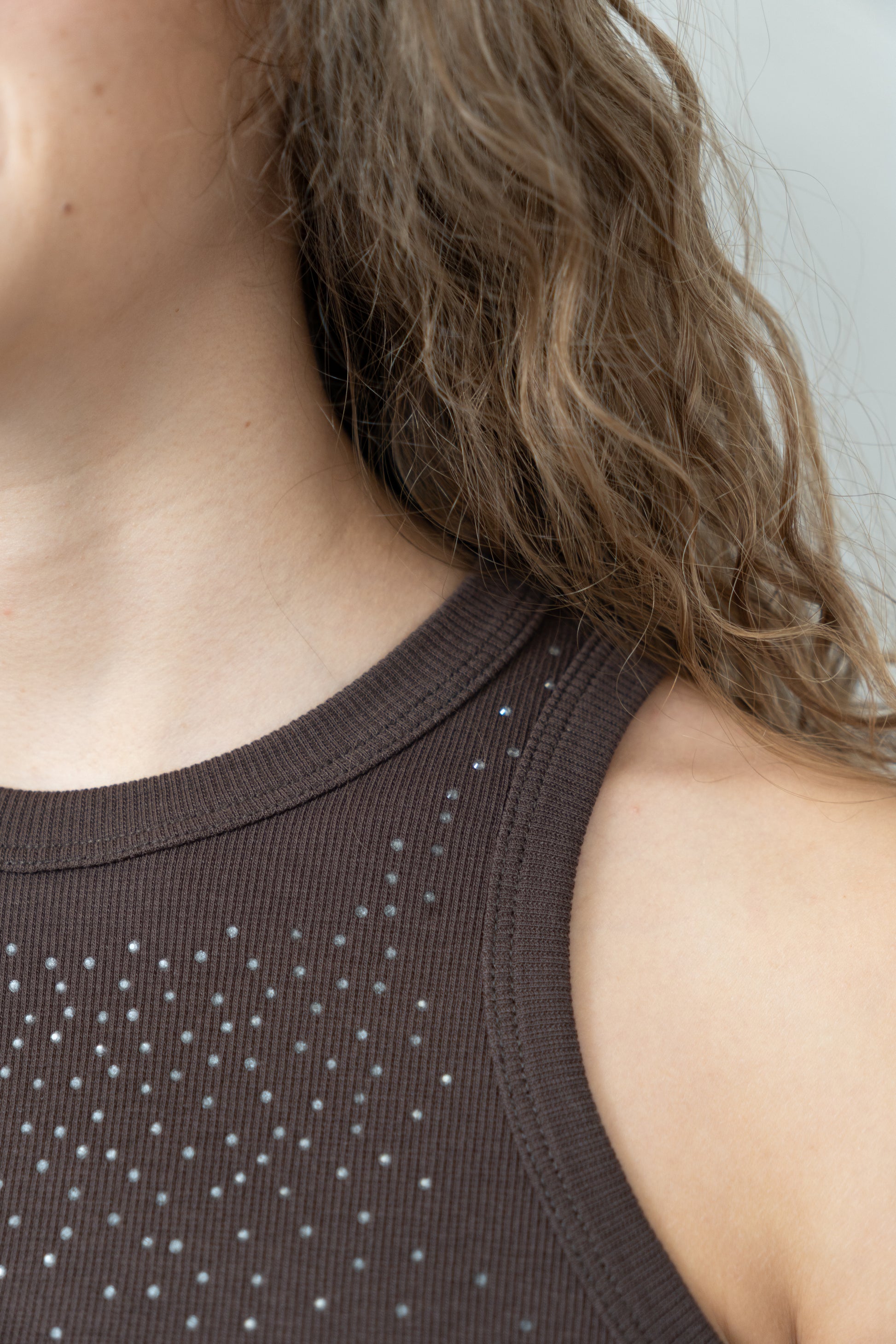 Rhinestone-Detail Tank Top