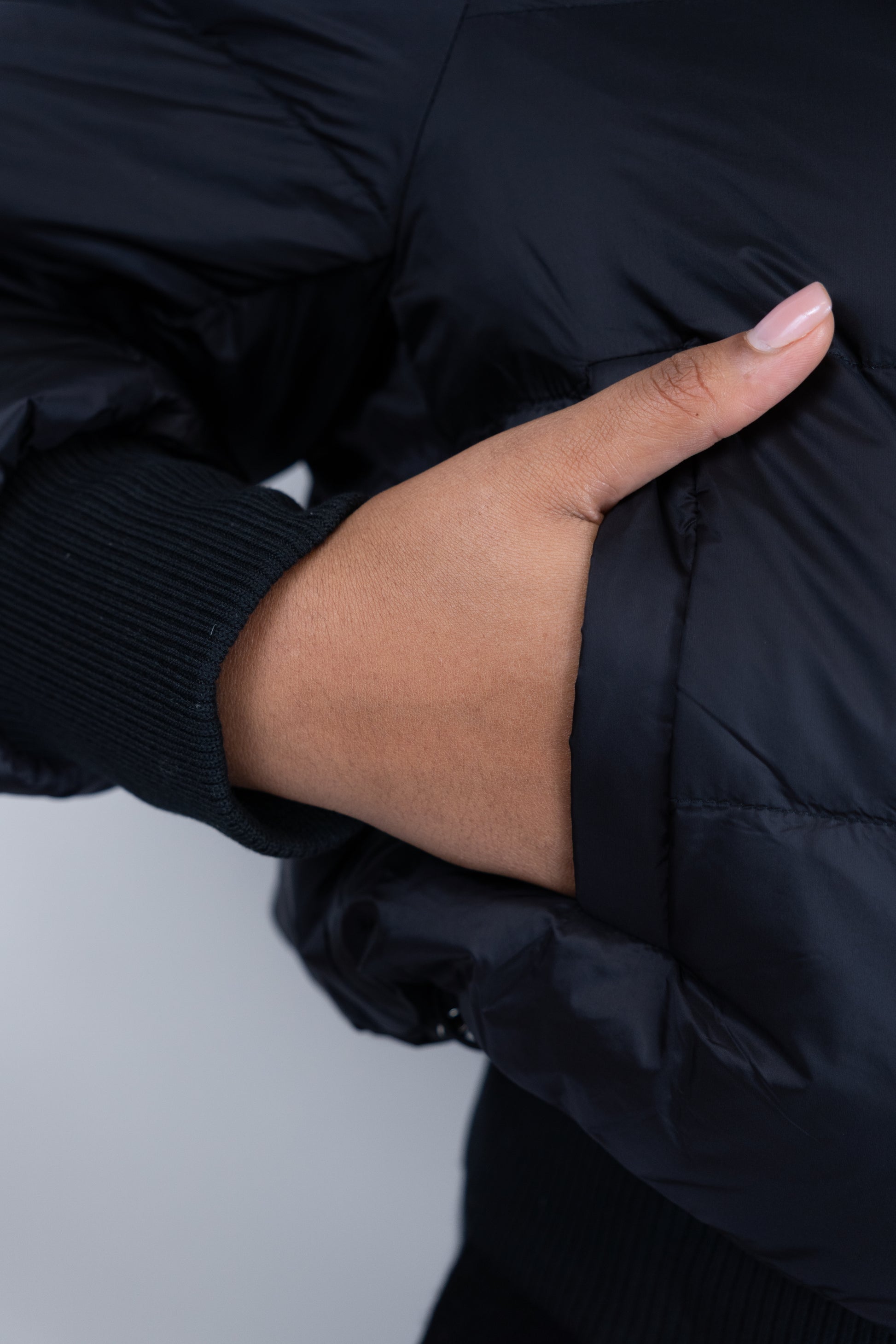 Cropped Hooded Puffer Jacket