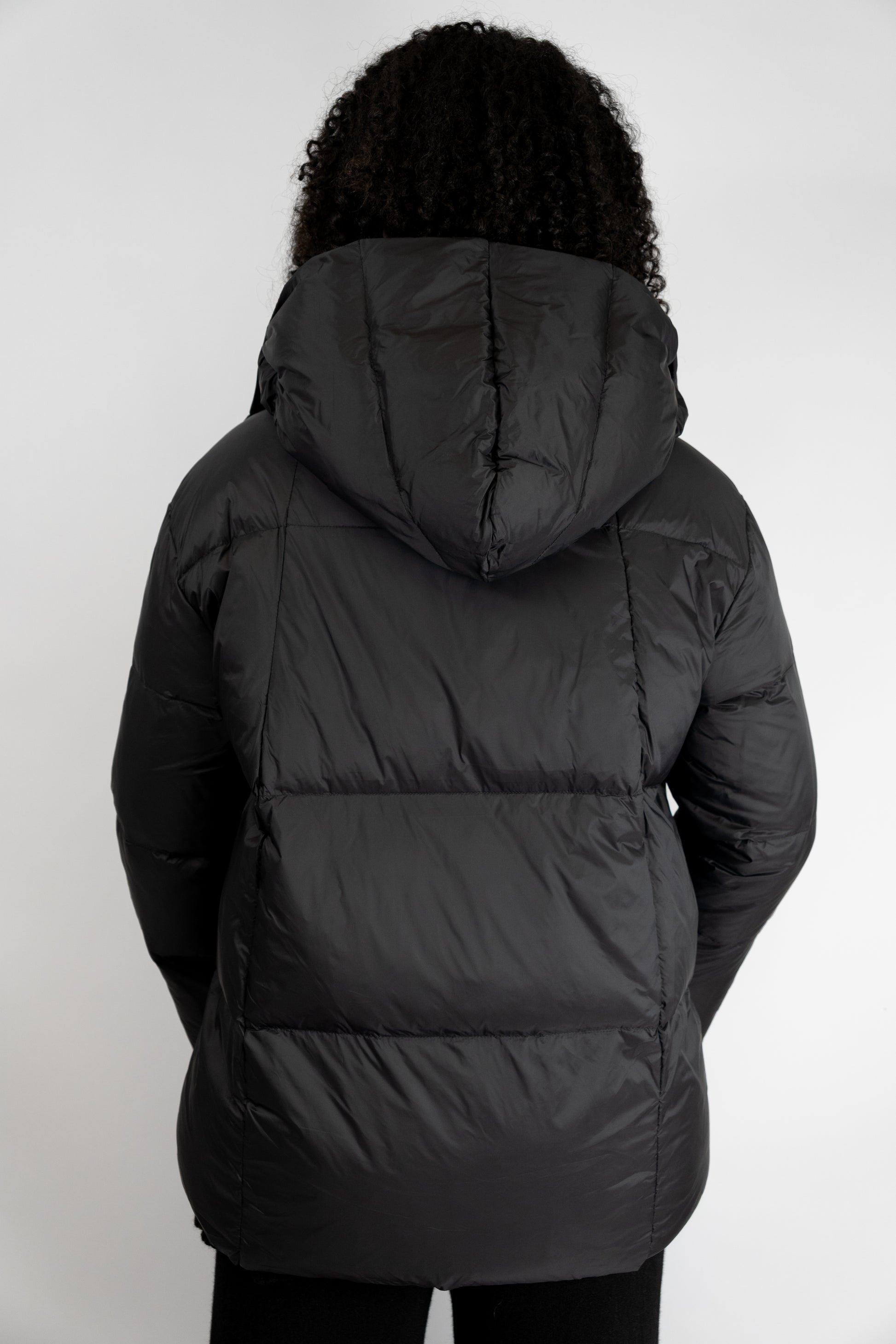 Front-Fastening Hooded Puffer Jacket