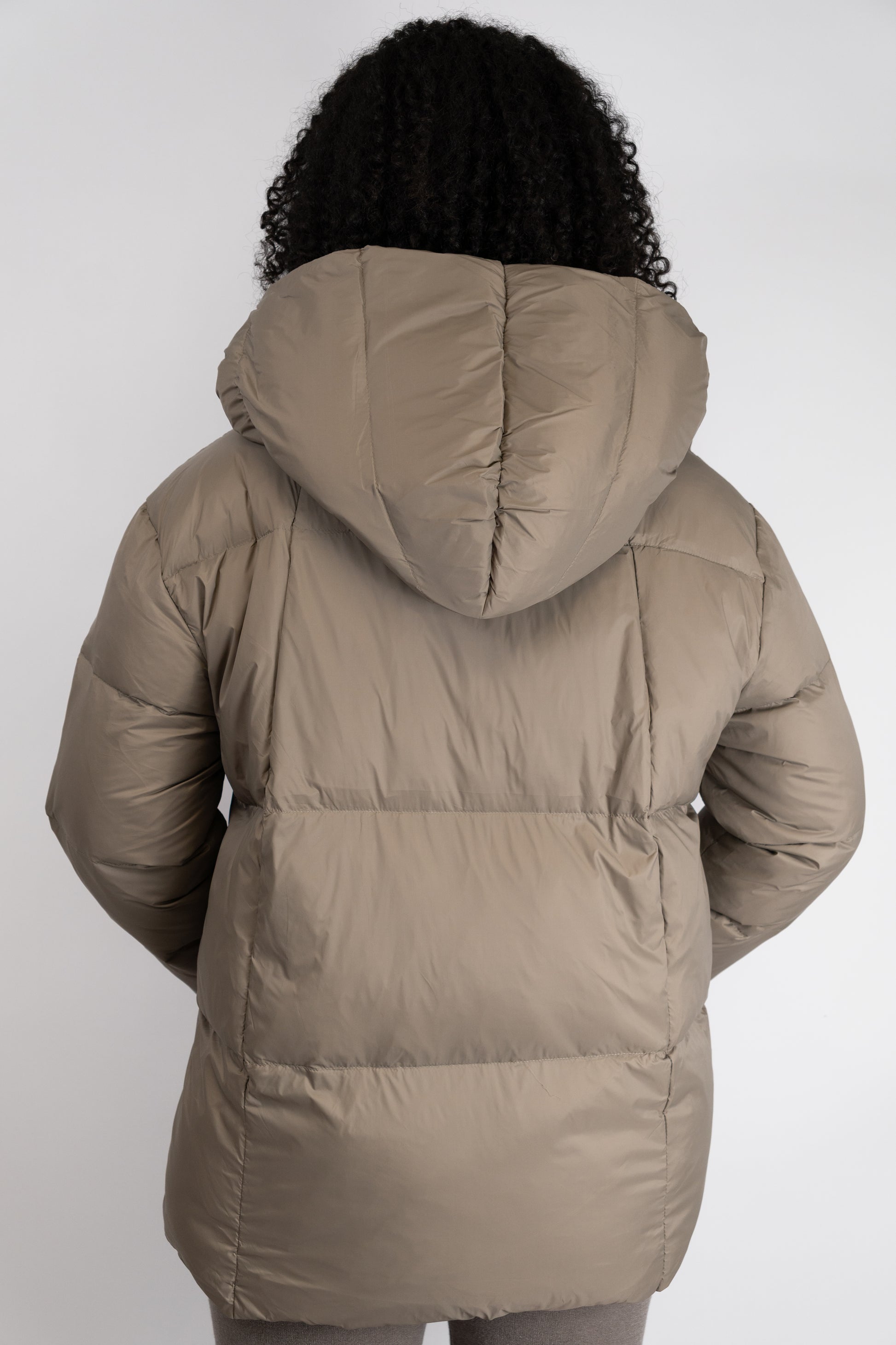 Front-Fastening Hooded Puffer Jacket