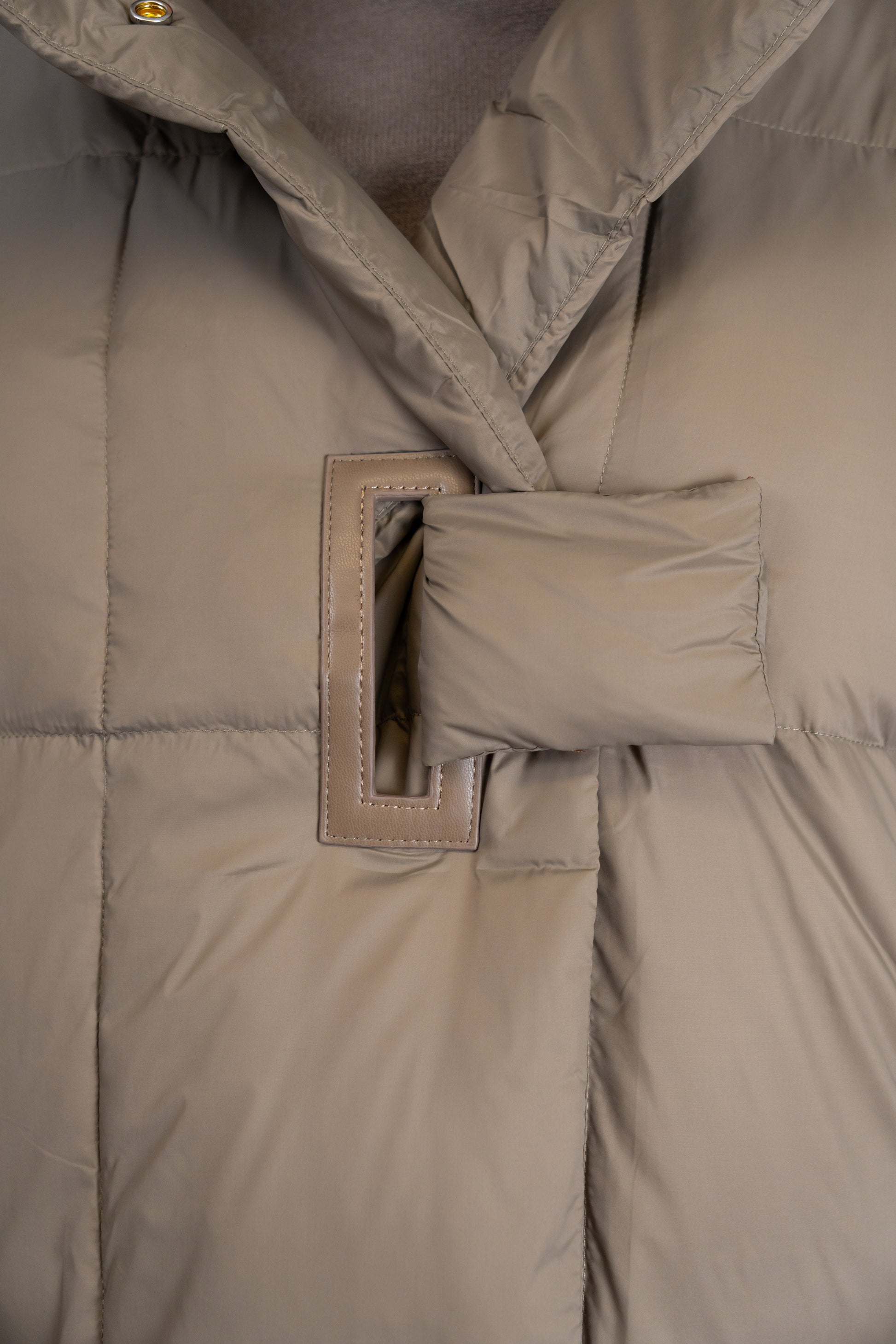 Front-Fastening Hooded Puffer Jacket