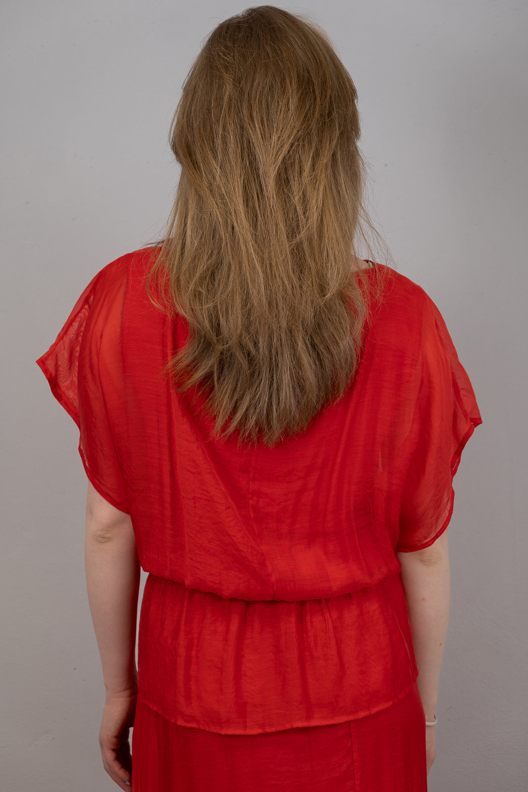 Draped Sheer Blouse
