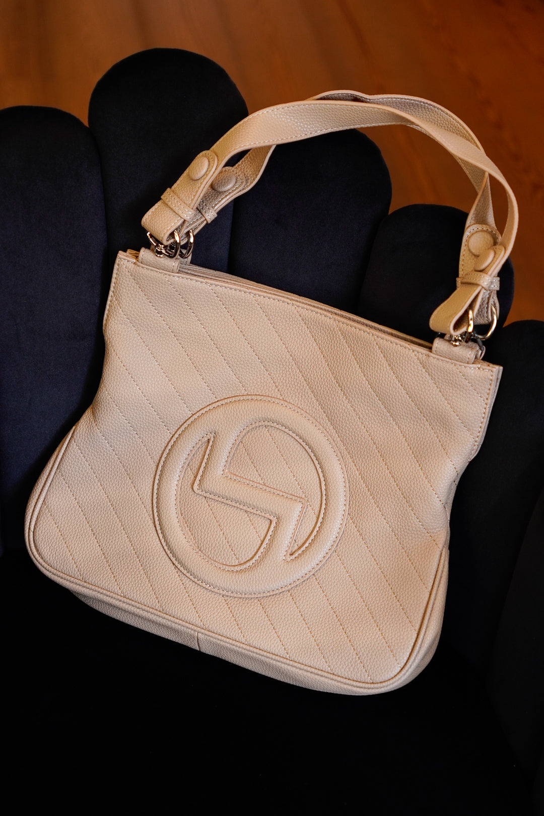 Quilted Leather Shoulder Bag Brown