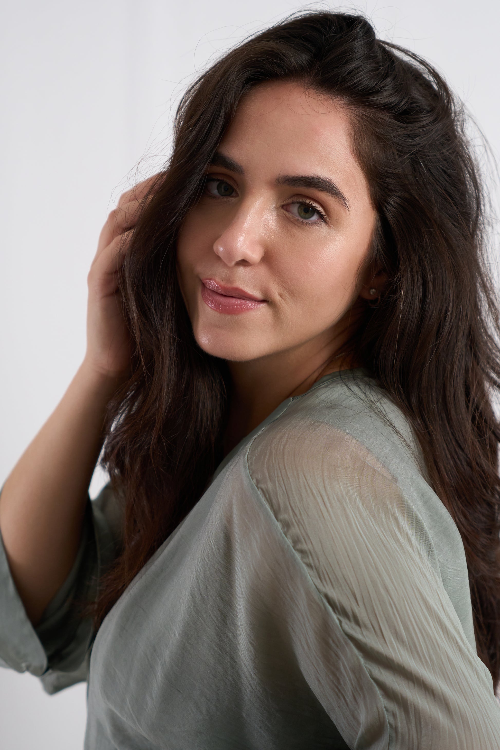 Sage Three-Layer Wrap Dress