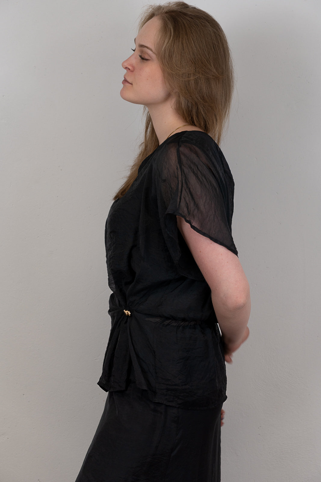 Draped Sheer Blouse