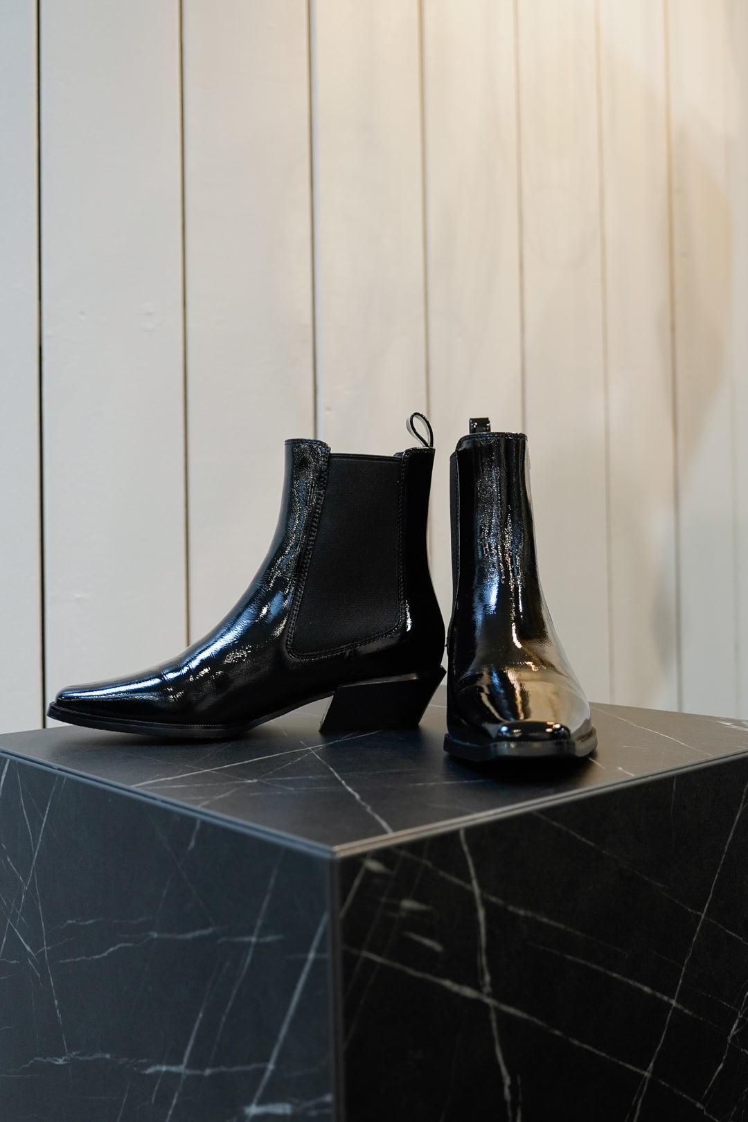 Patent Western Chelsea Boots