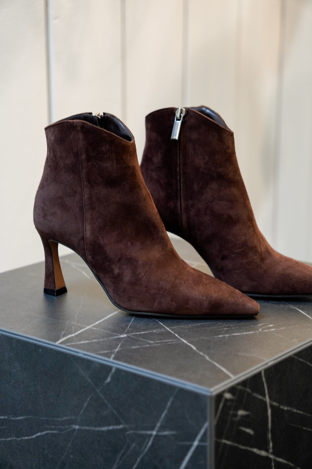Suede Pointed Ankle Boots