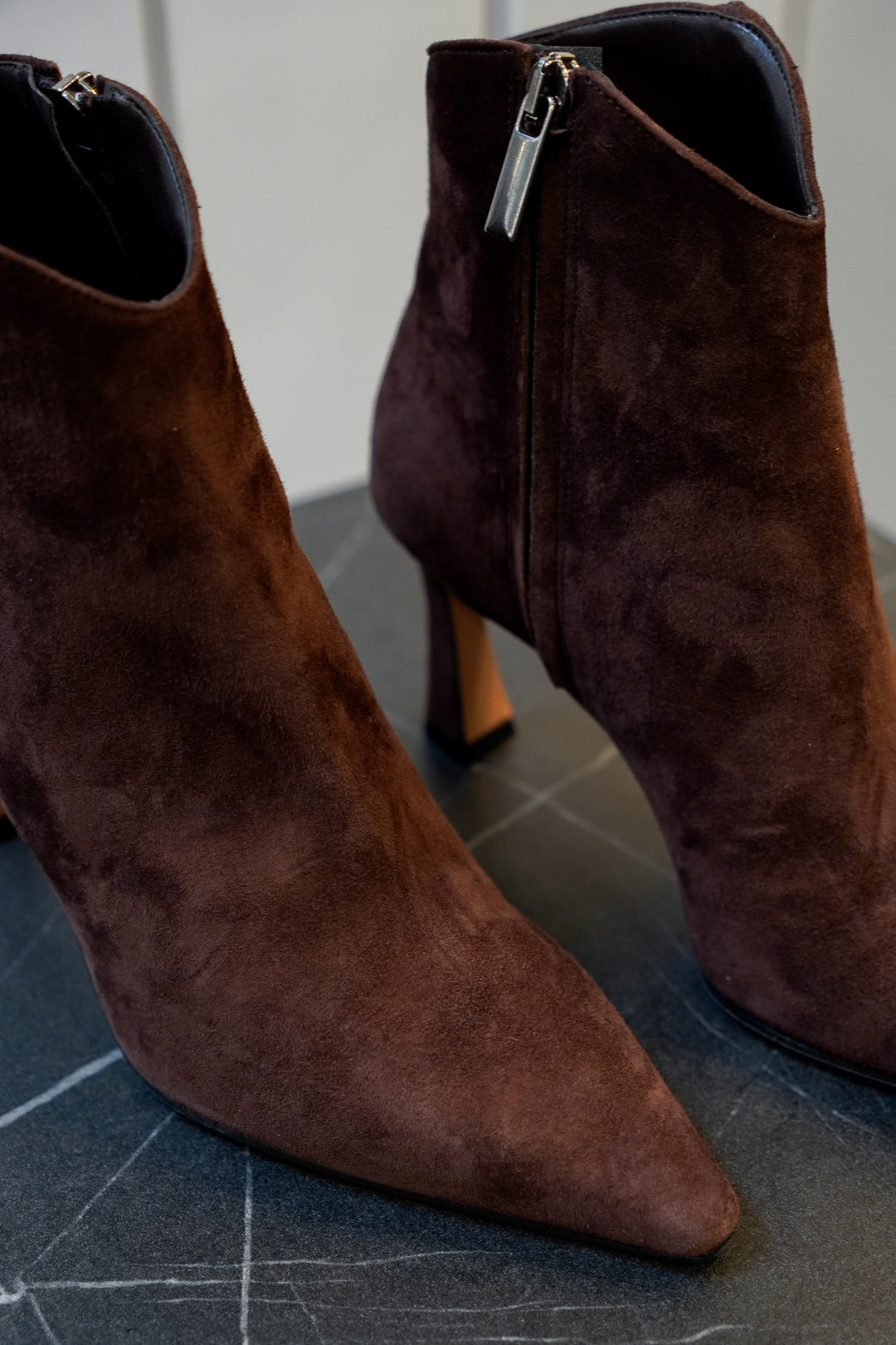Suede Pointed Ankle Boots