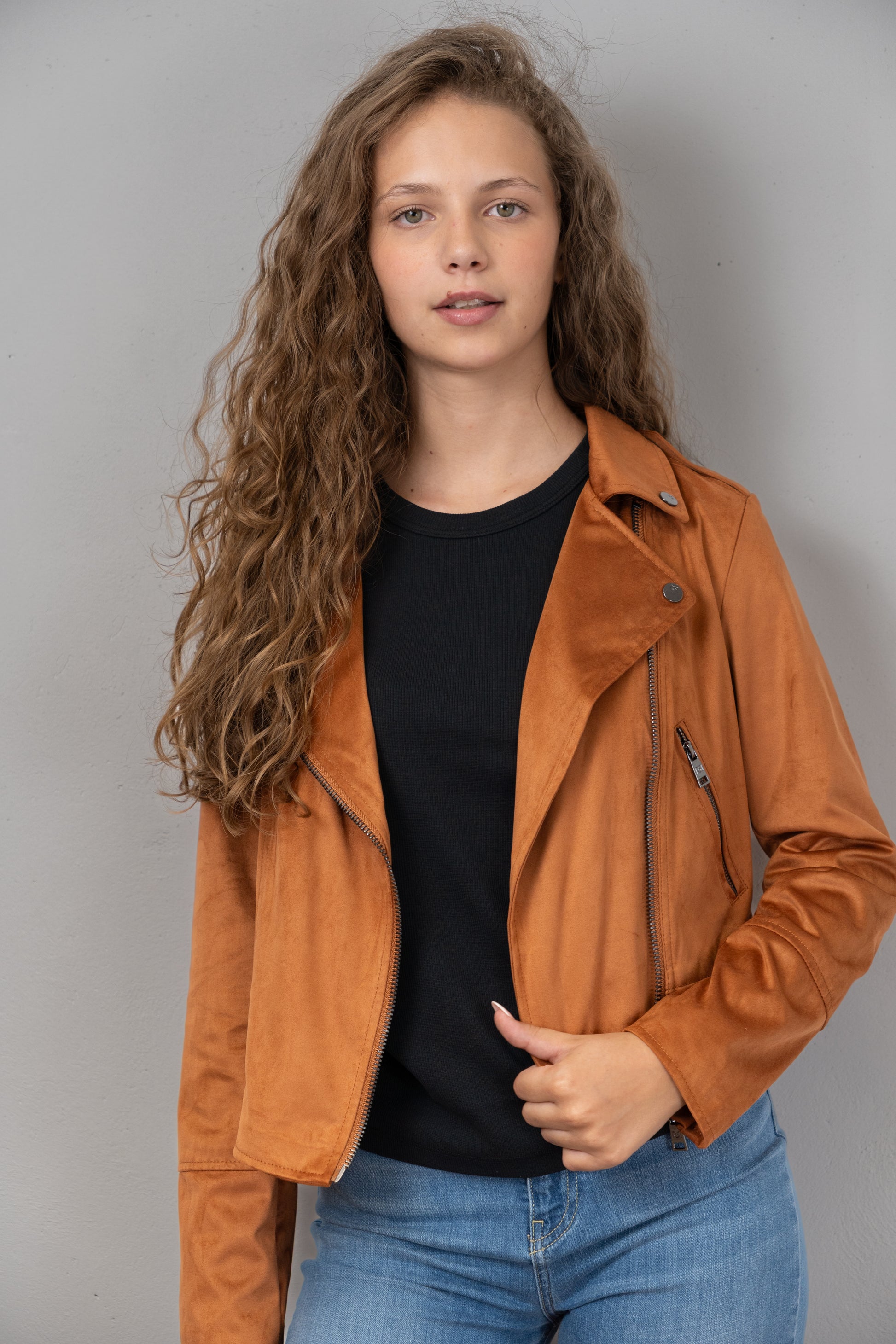Tan Suede Biker Jacket
