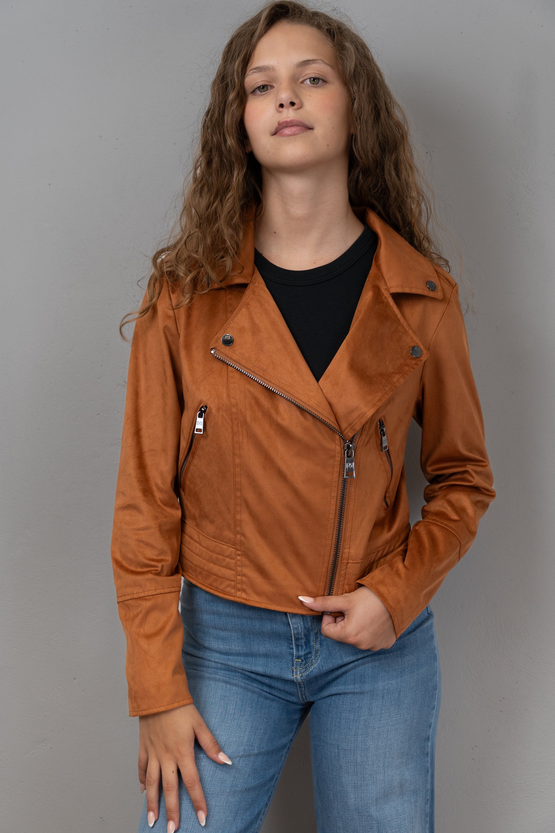 Tan Suede Biker Jacket
