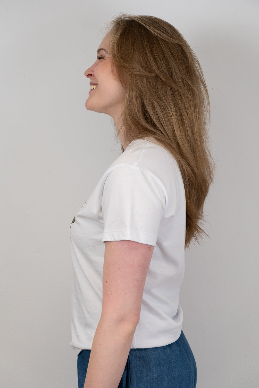 White Printed Rose T-Shirt