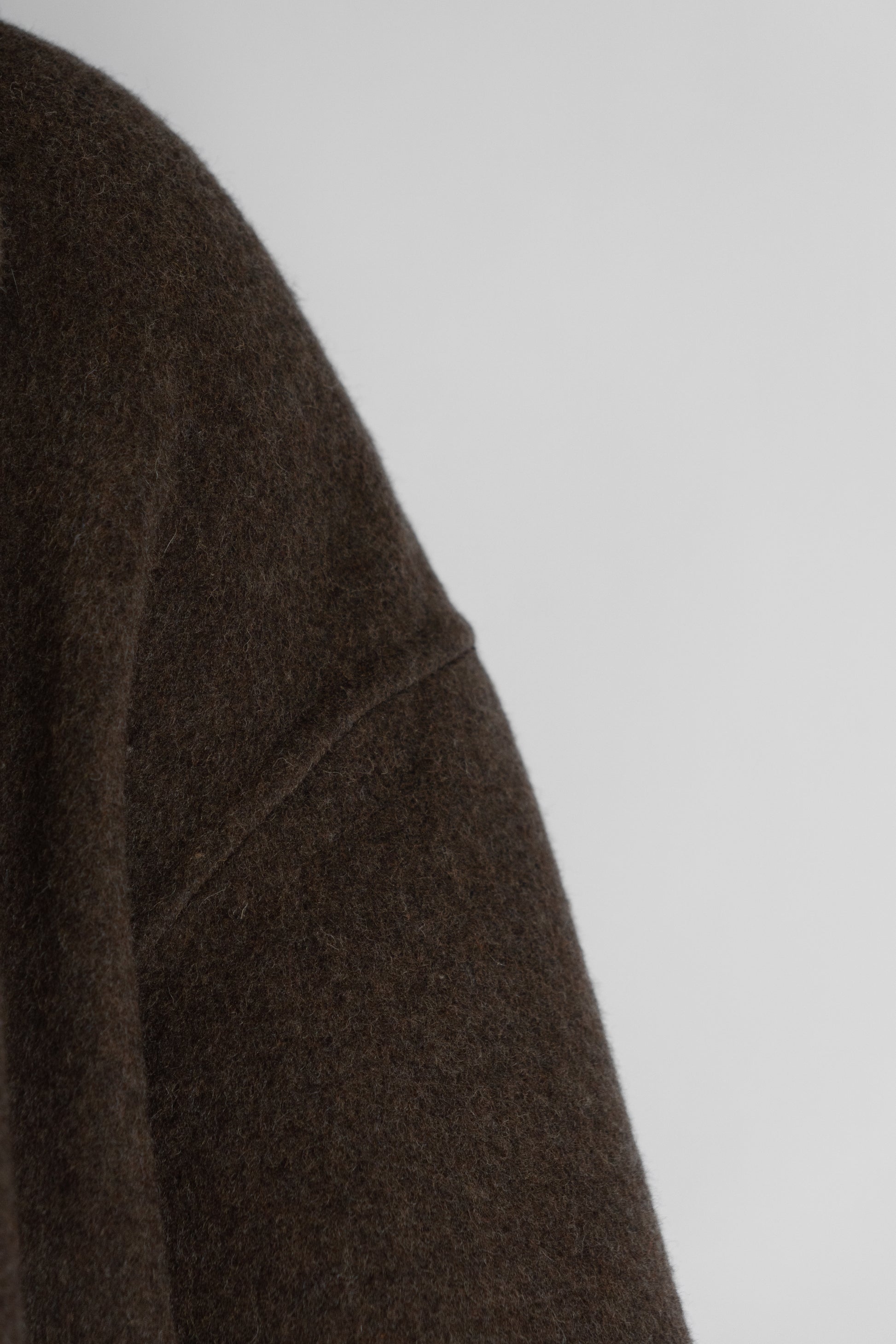 Brown Double-Breasted Wool Coat