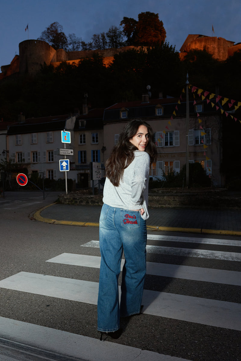 Wide-Leg 'Don't Touch' Jeans