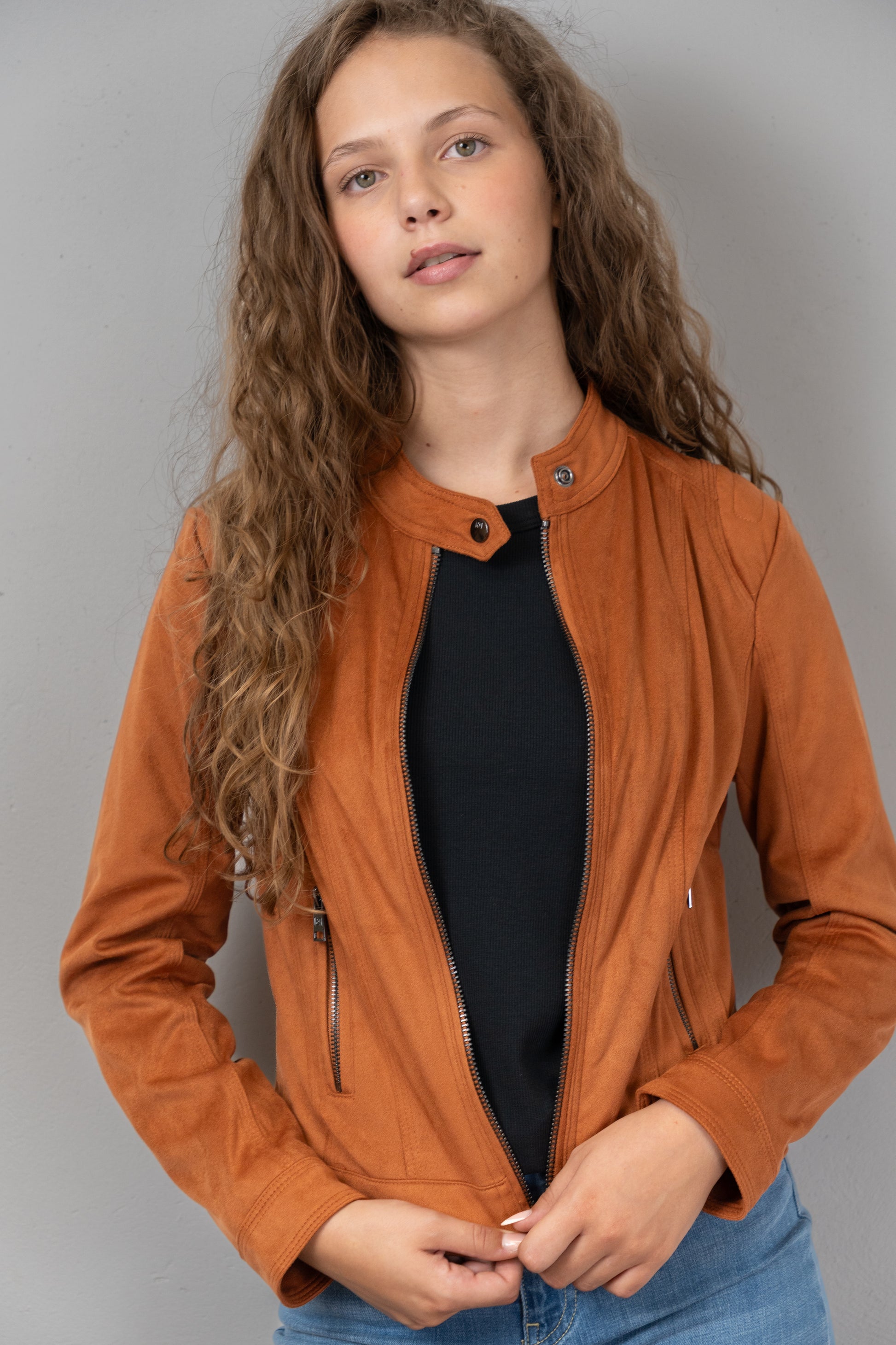 Tan Suede Moto Jacket