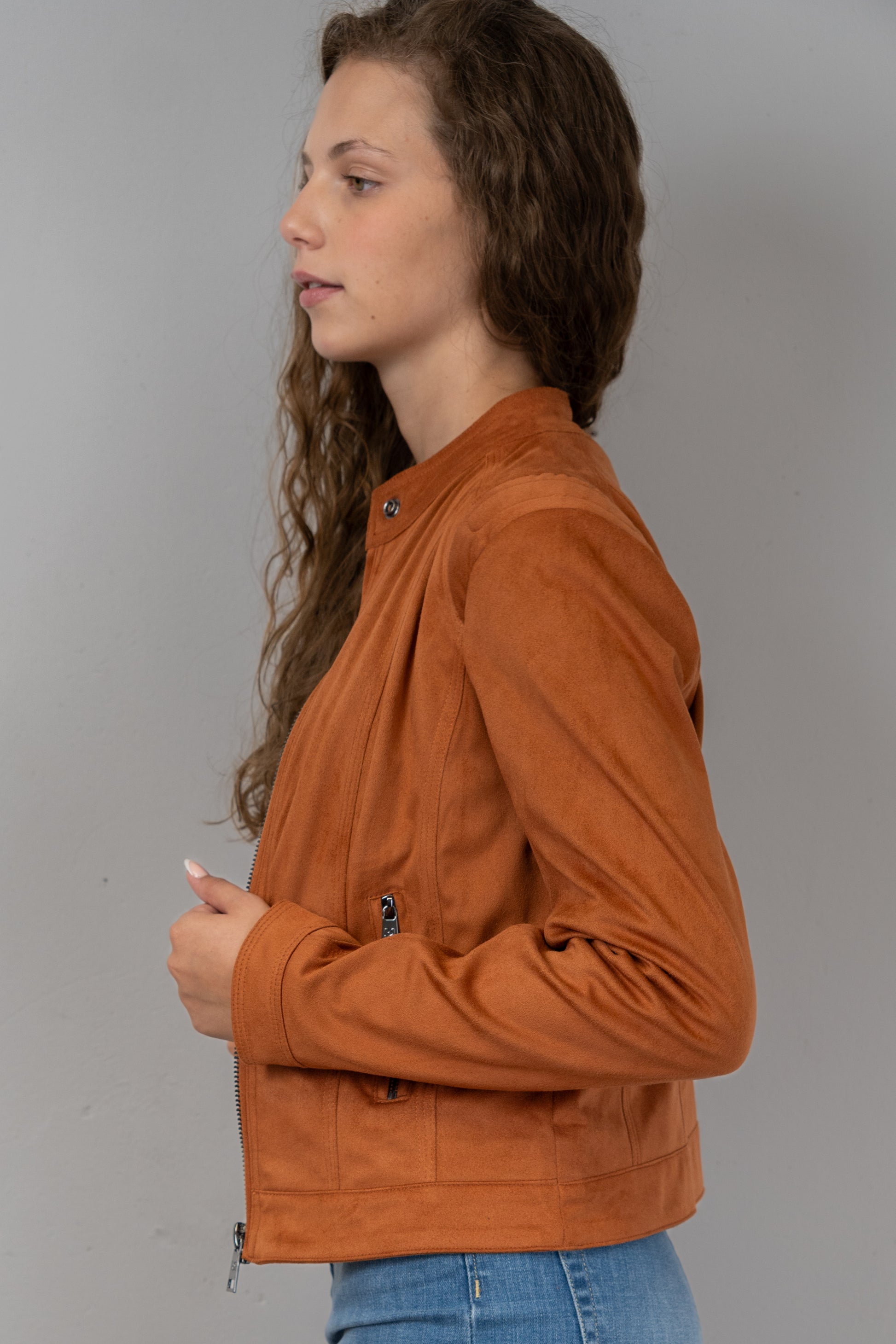 Tan Suede Moto Jacket