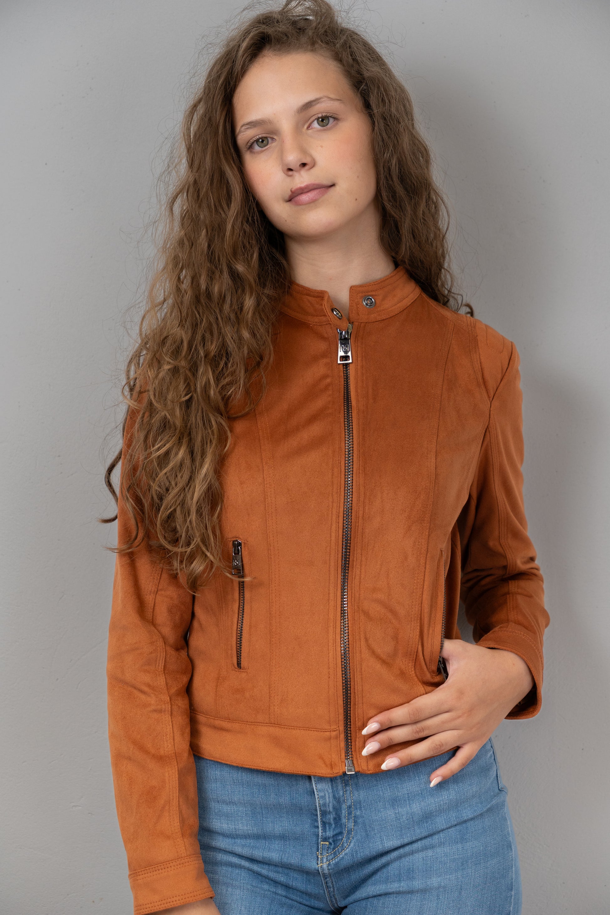 Tan Suede Moto Jacket