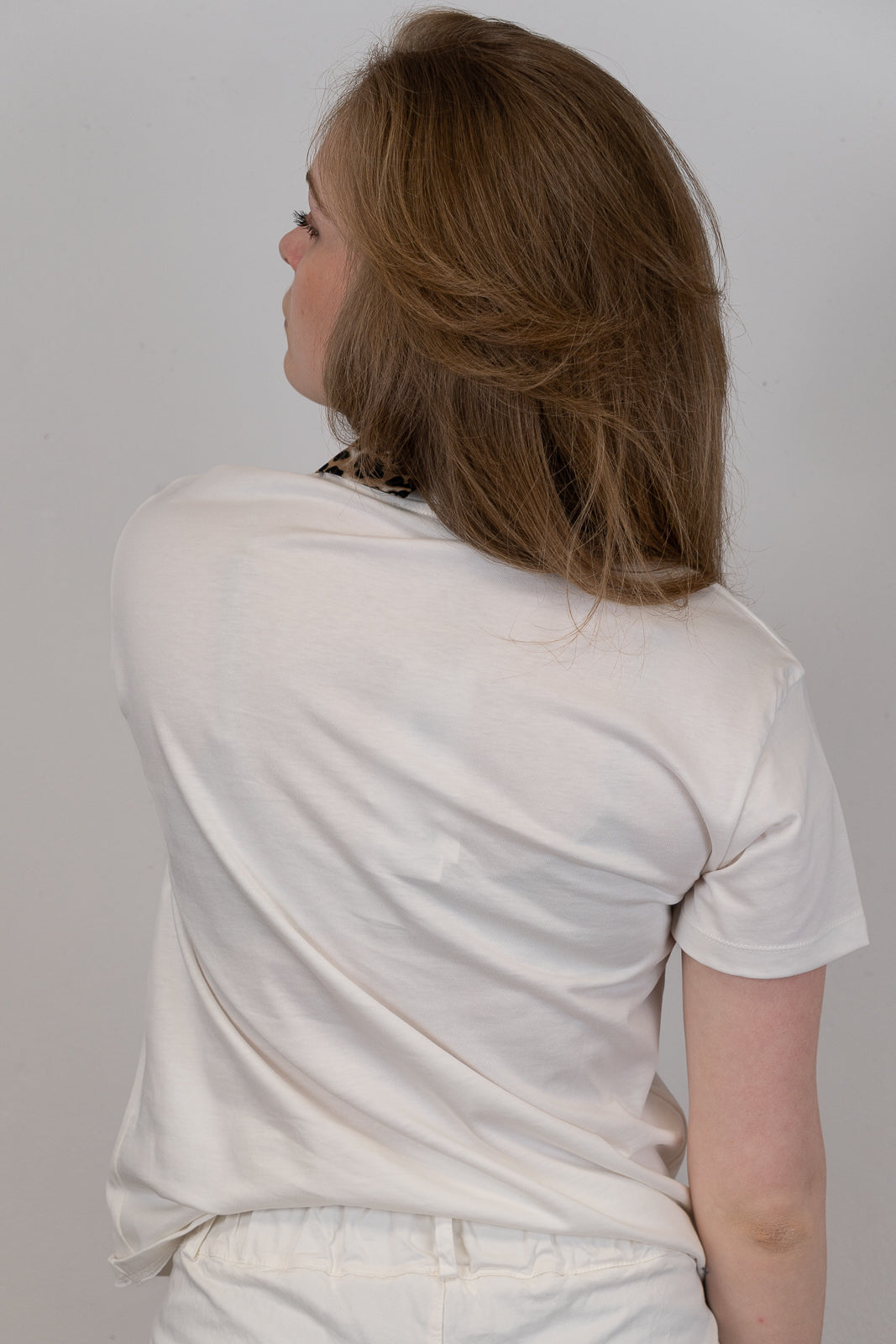 White Statement Collar T-Shirt