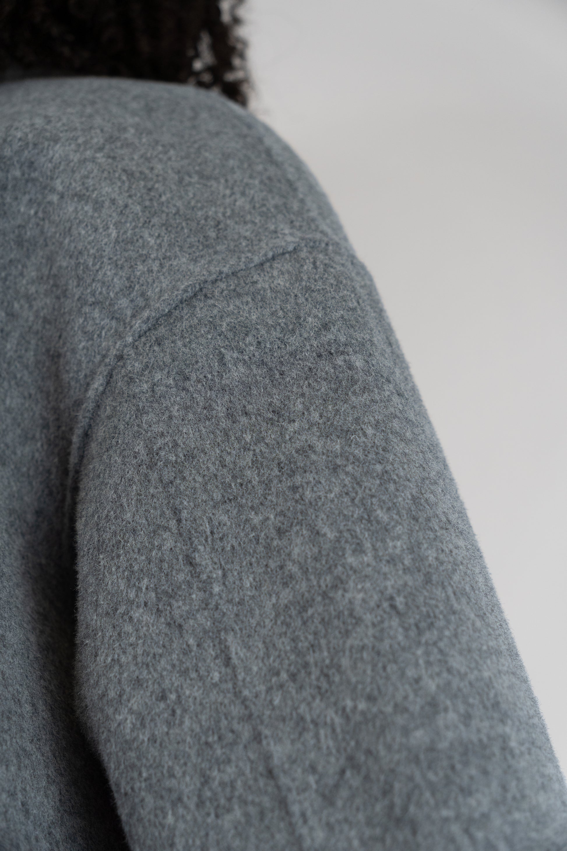 Grey Double-Breasted Wool Coat