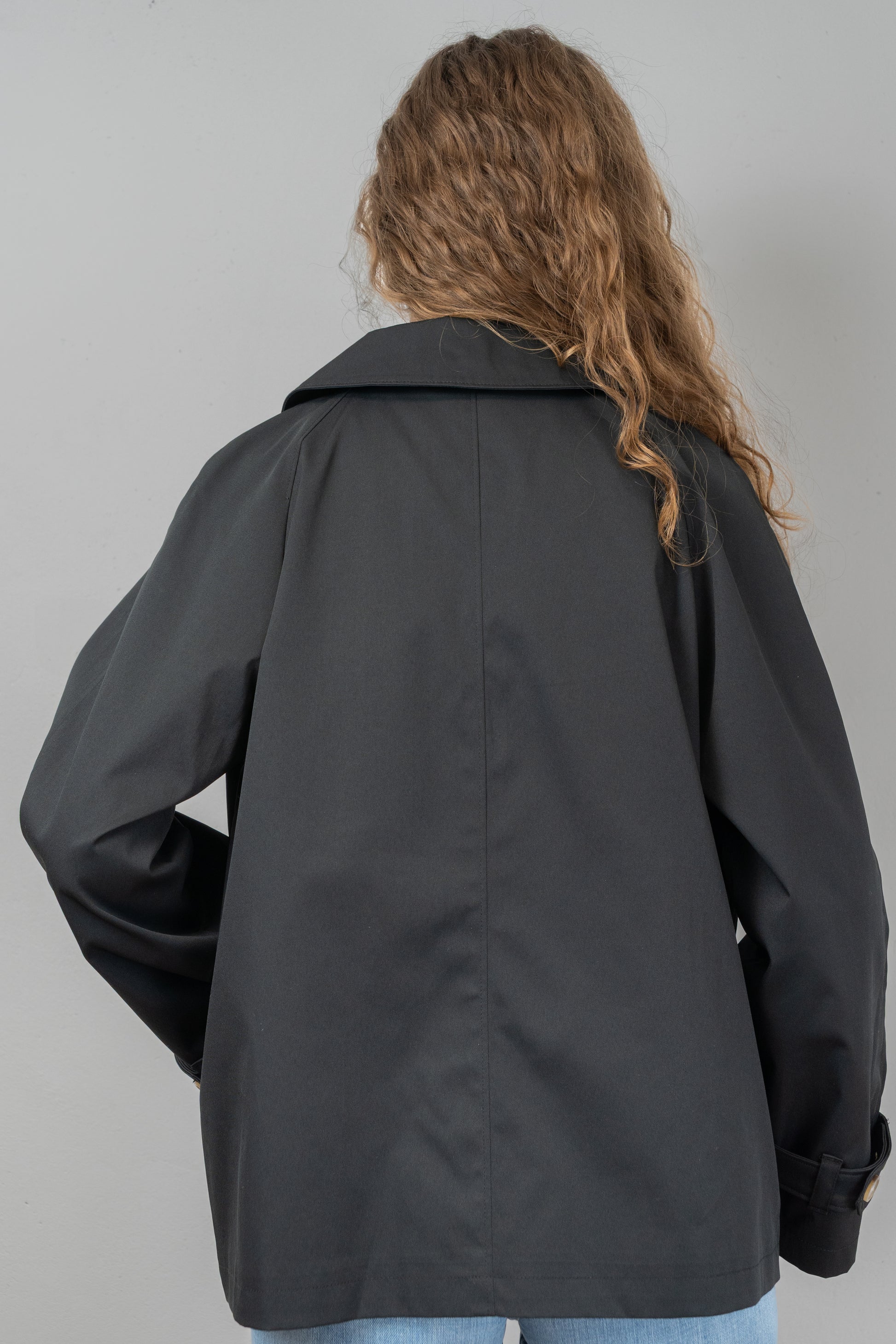 Double-Breasted Short Trench Coat