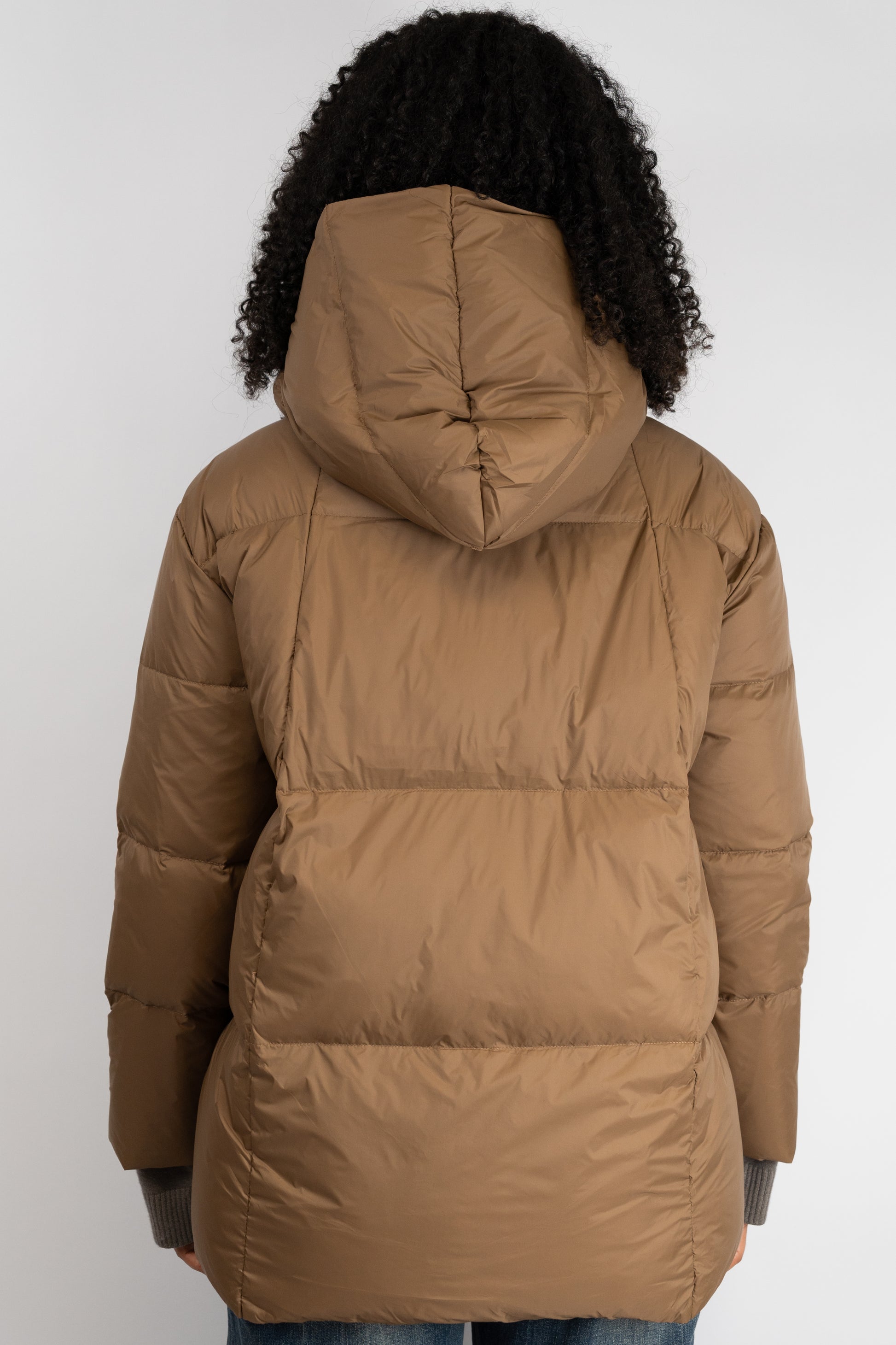 Front-Fastening Hooded Puffer Jacket