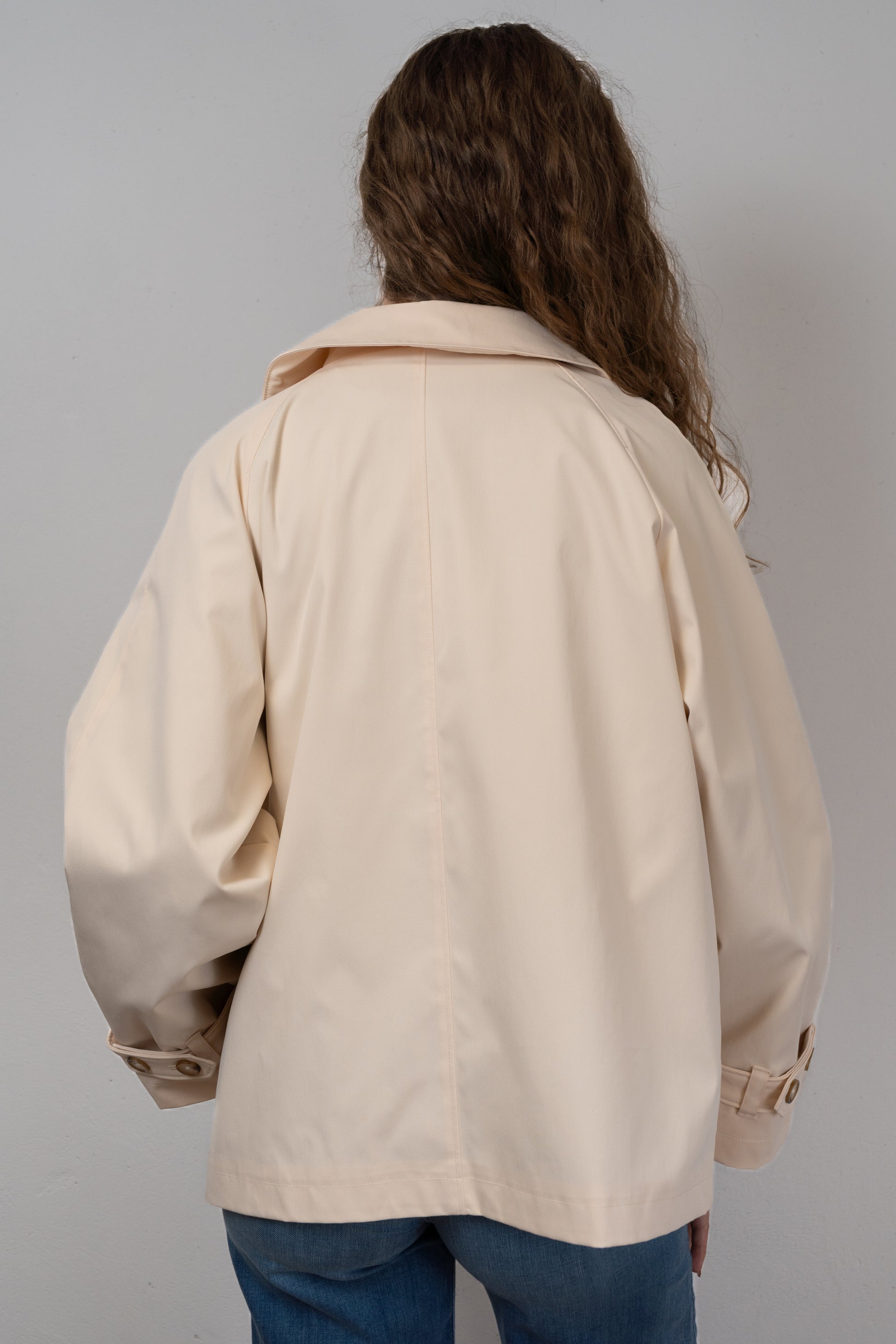 Double-Breasted Short Trench Coat