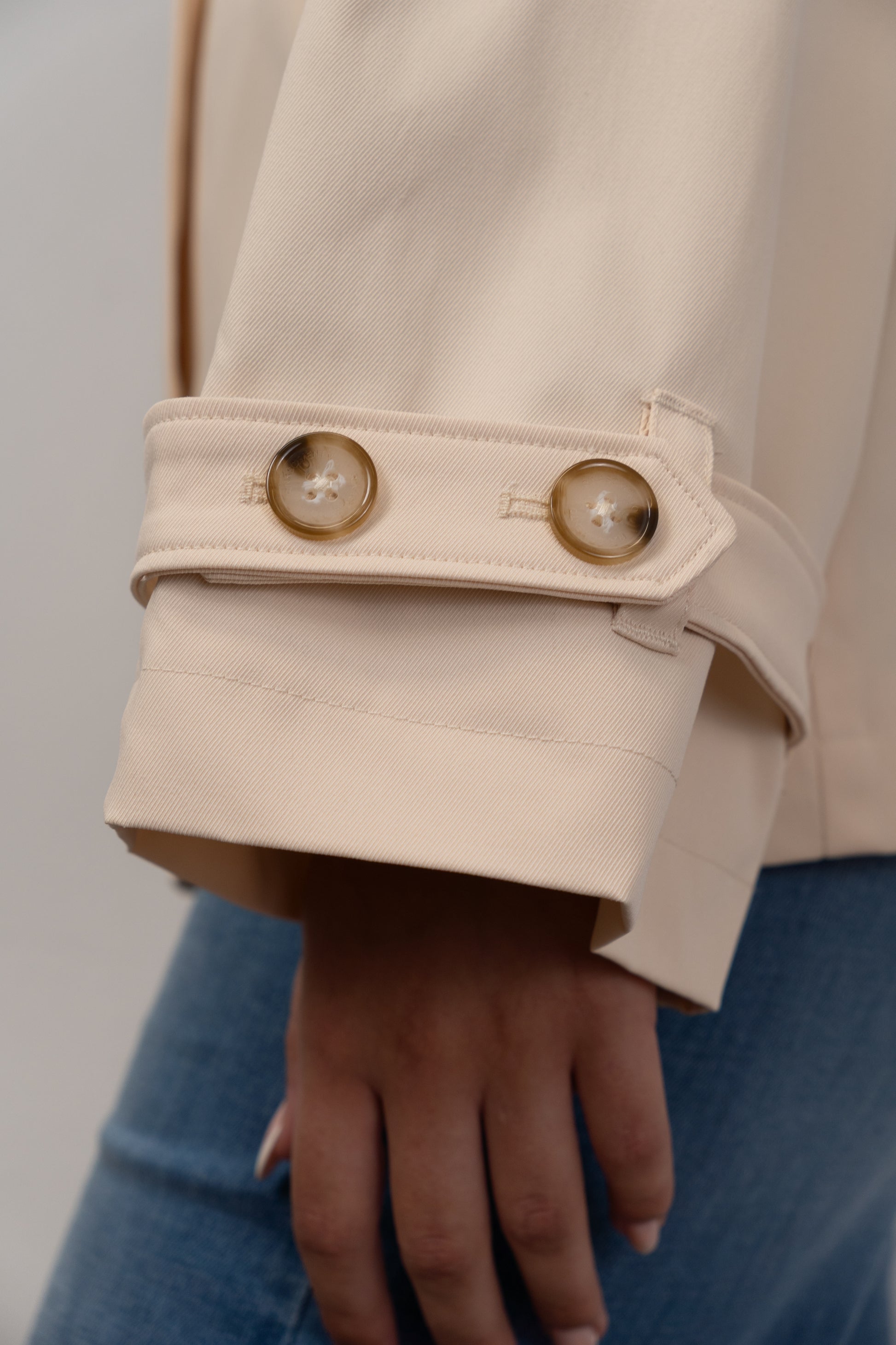 Double-Breasted Short Trench Coat