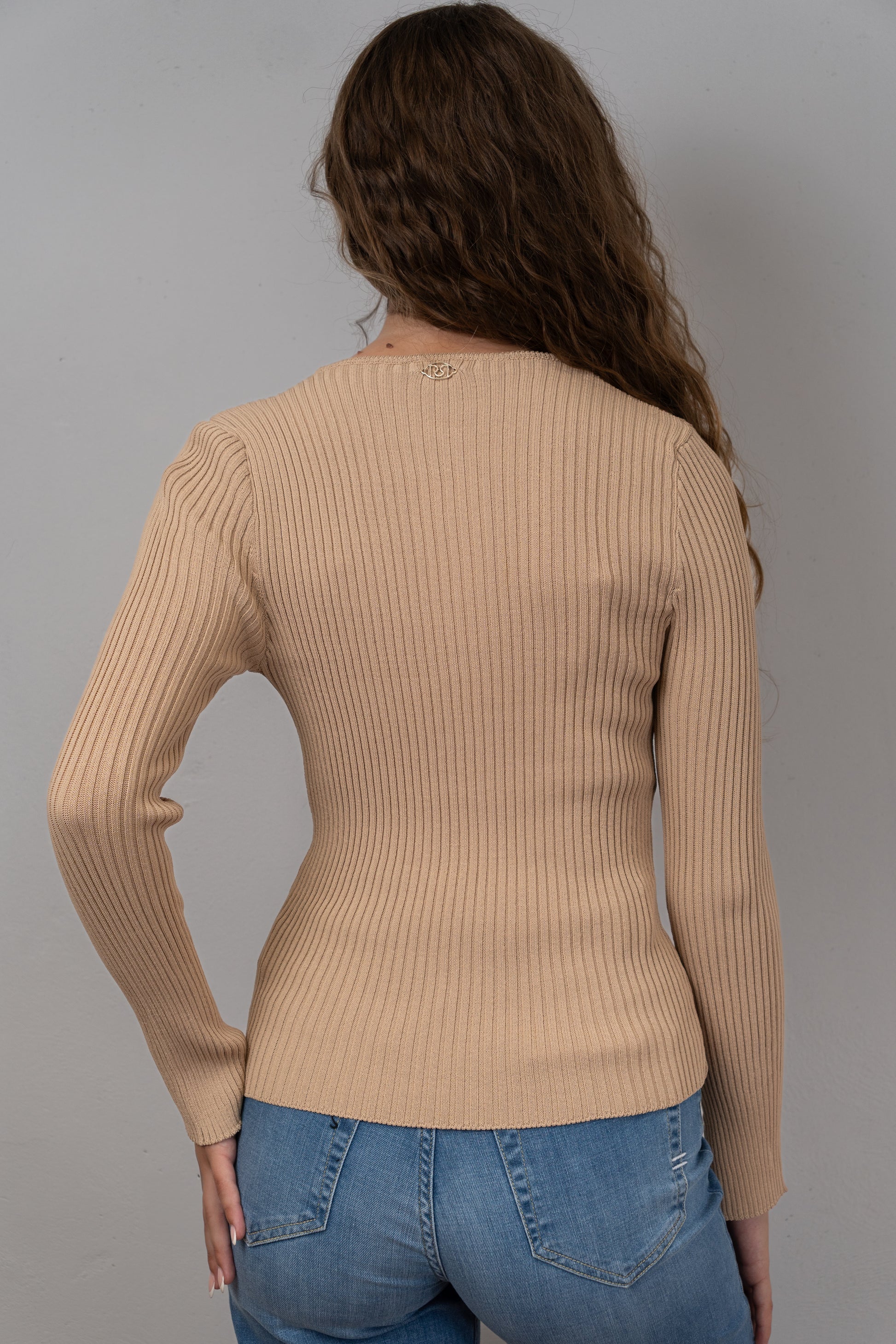 Button-Up Crew Neck Knit