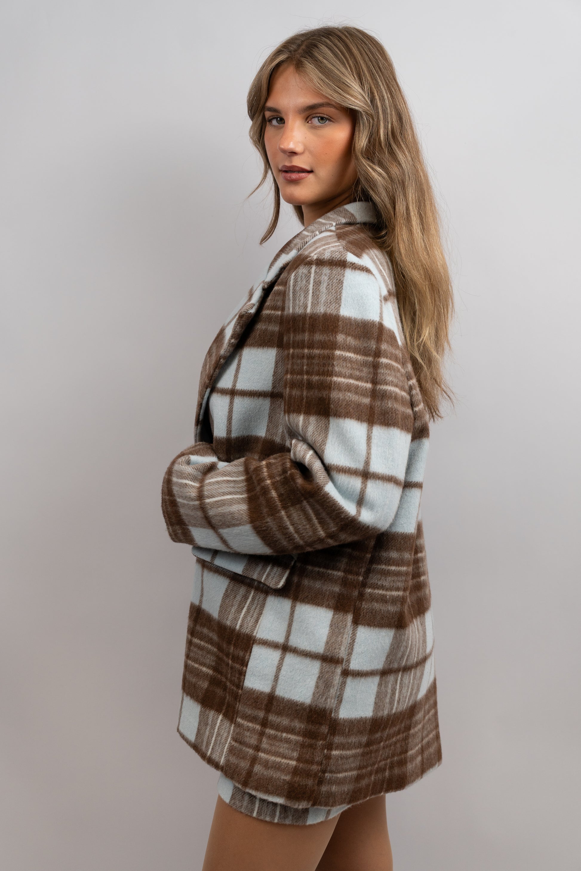 Checked Oversized Blazer