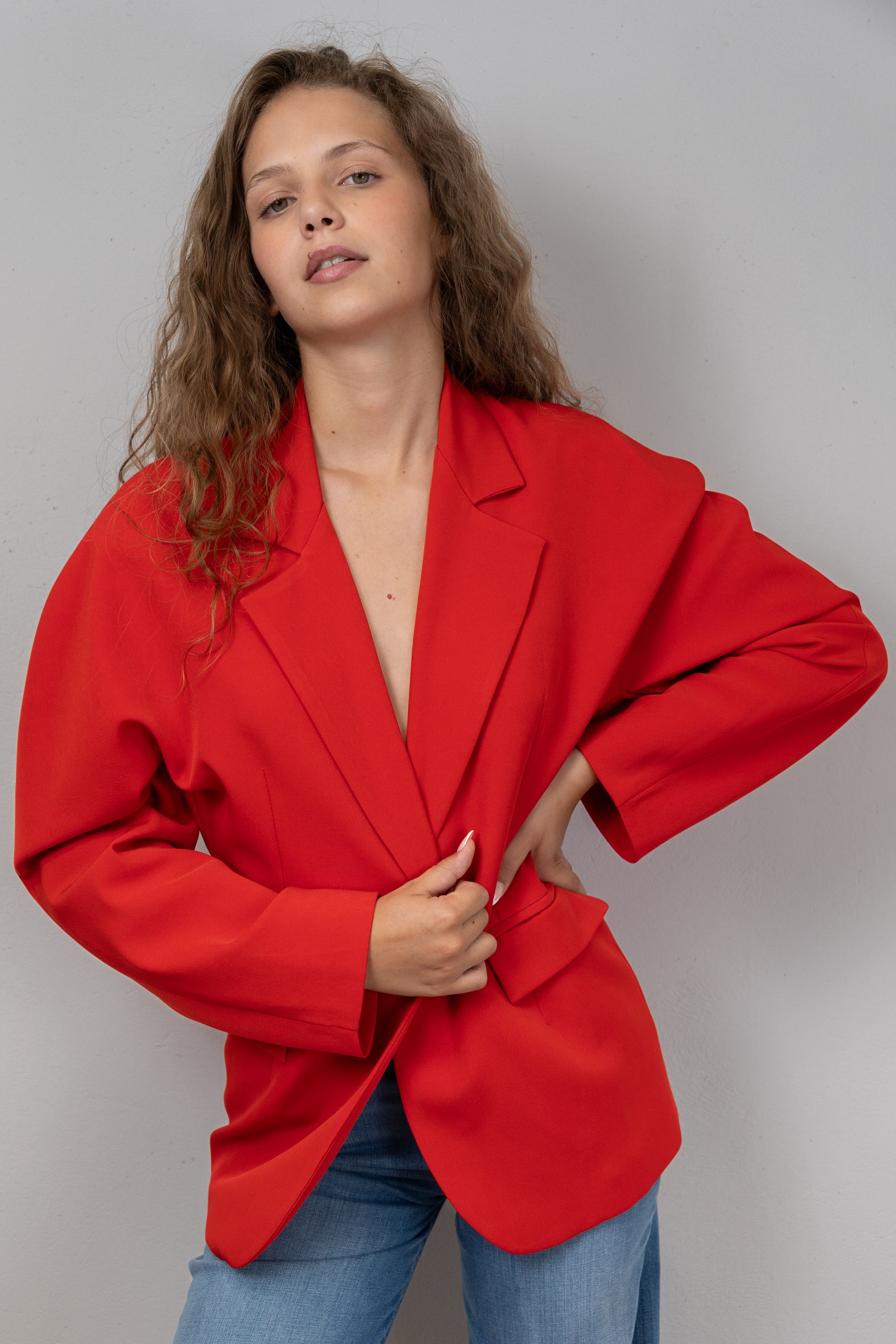 Red Oversized Blazer