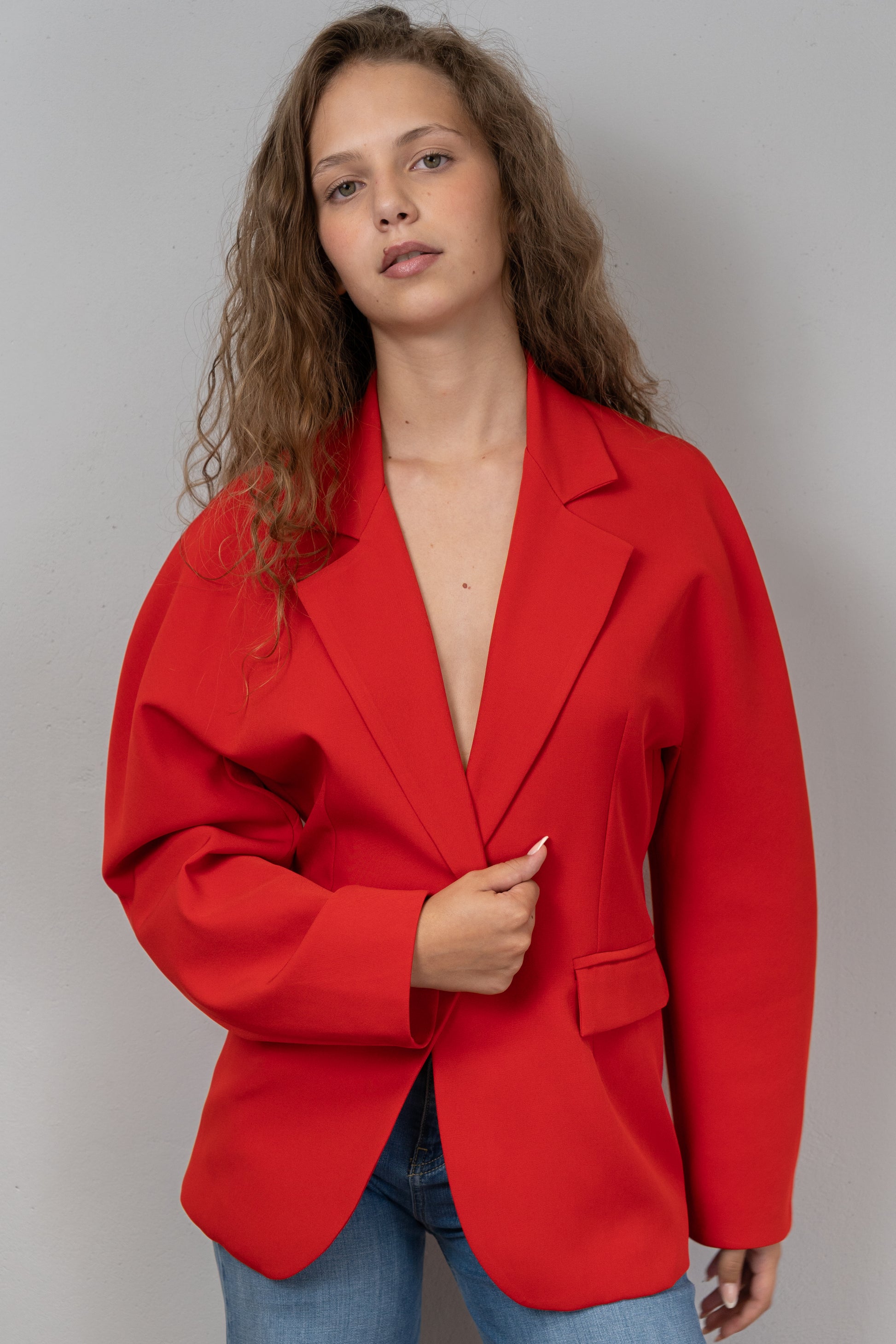 Red Oversized Blazer