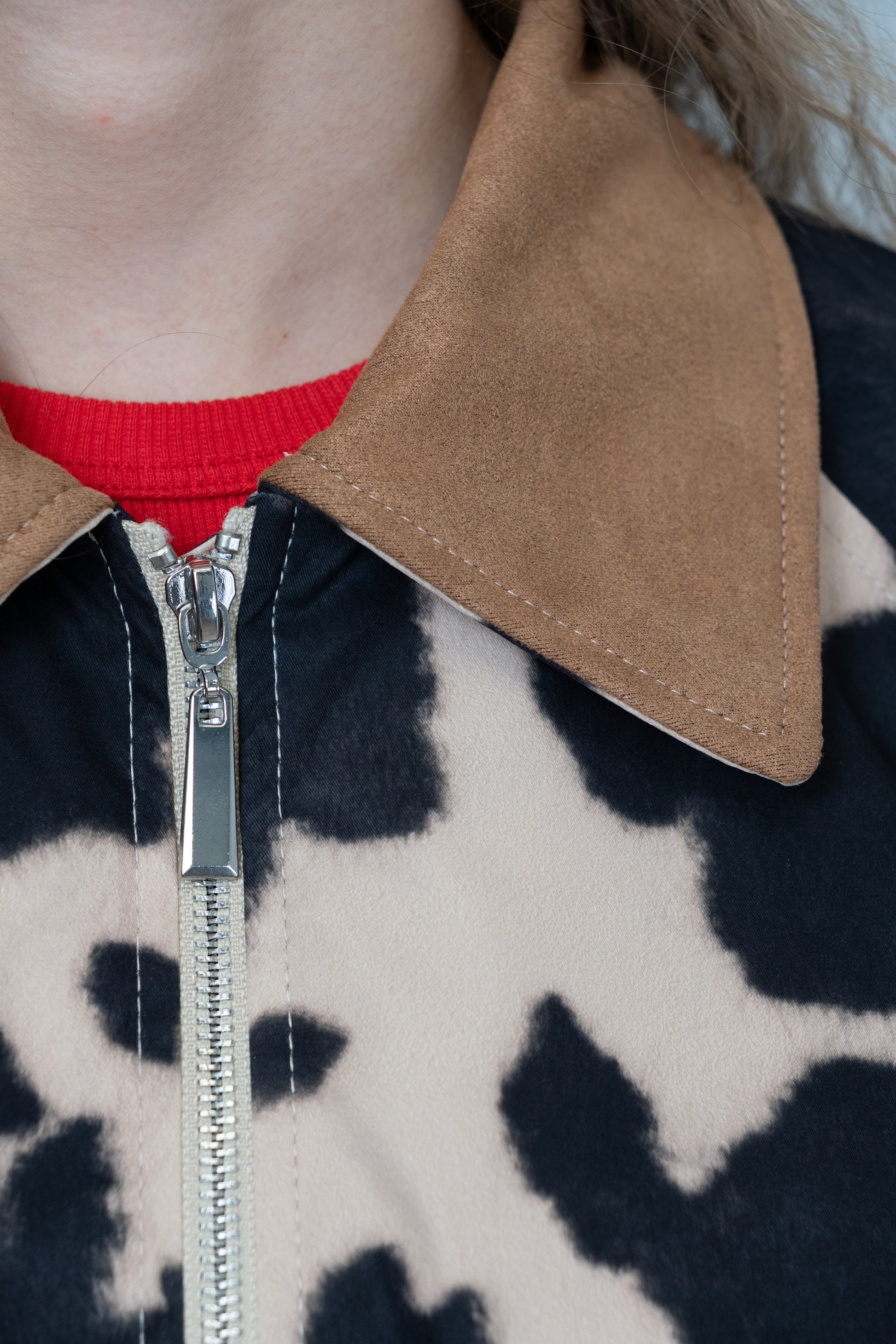 Cow Print Cropped Jacket