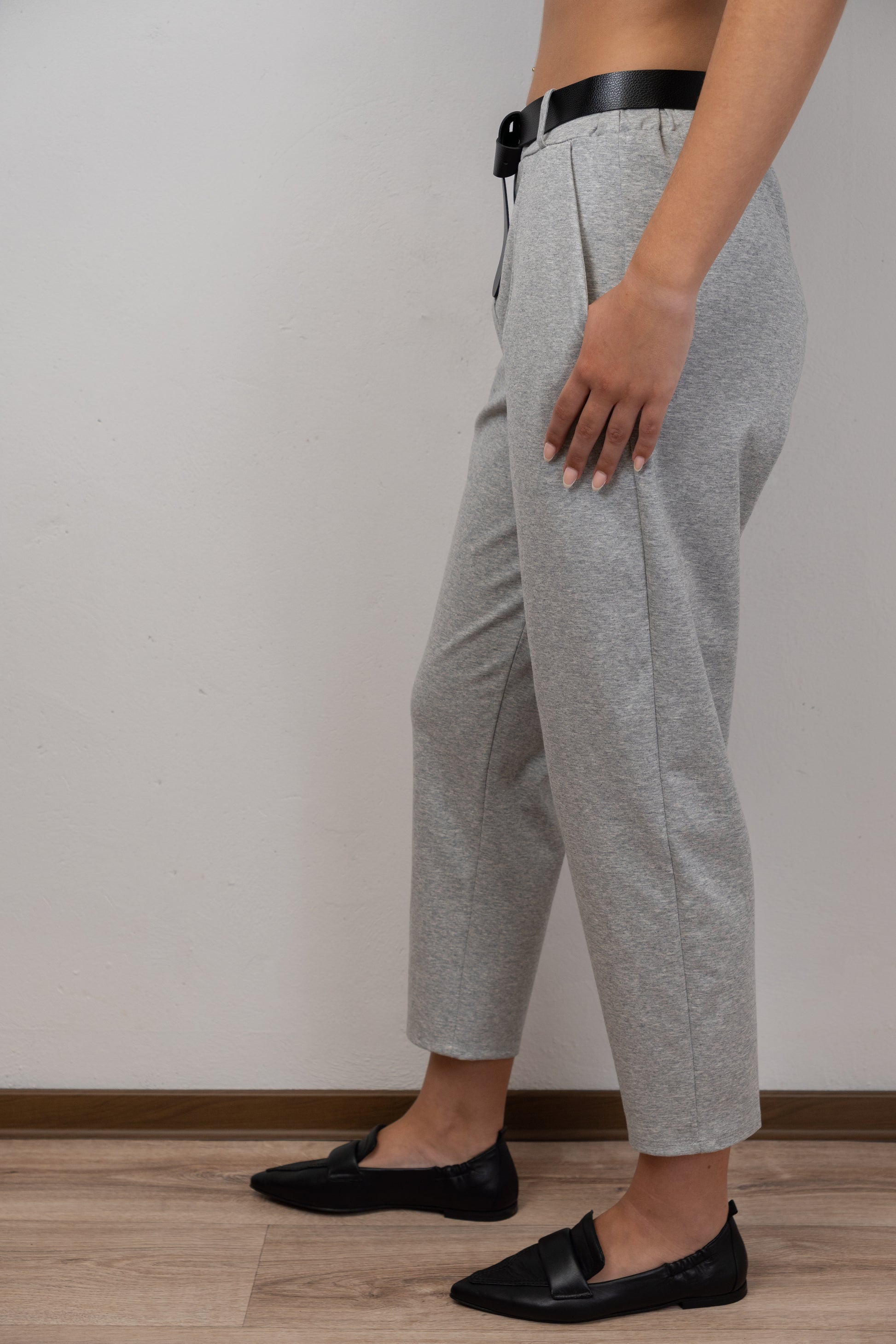 Grey Straight-Leg Trousers