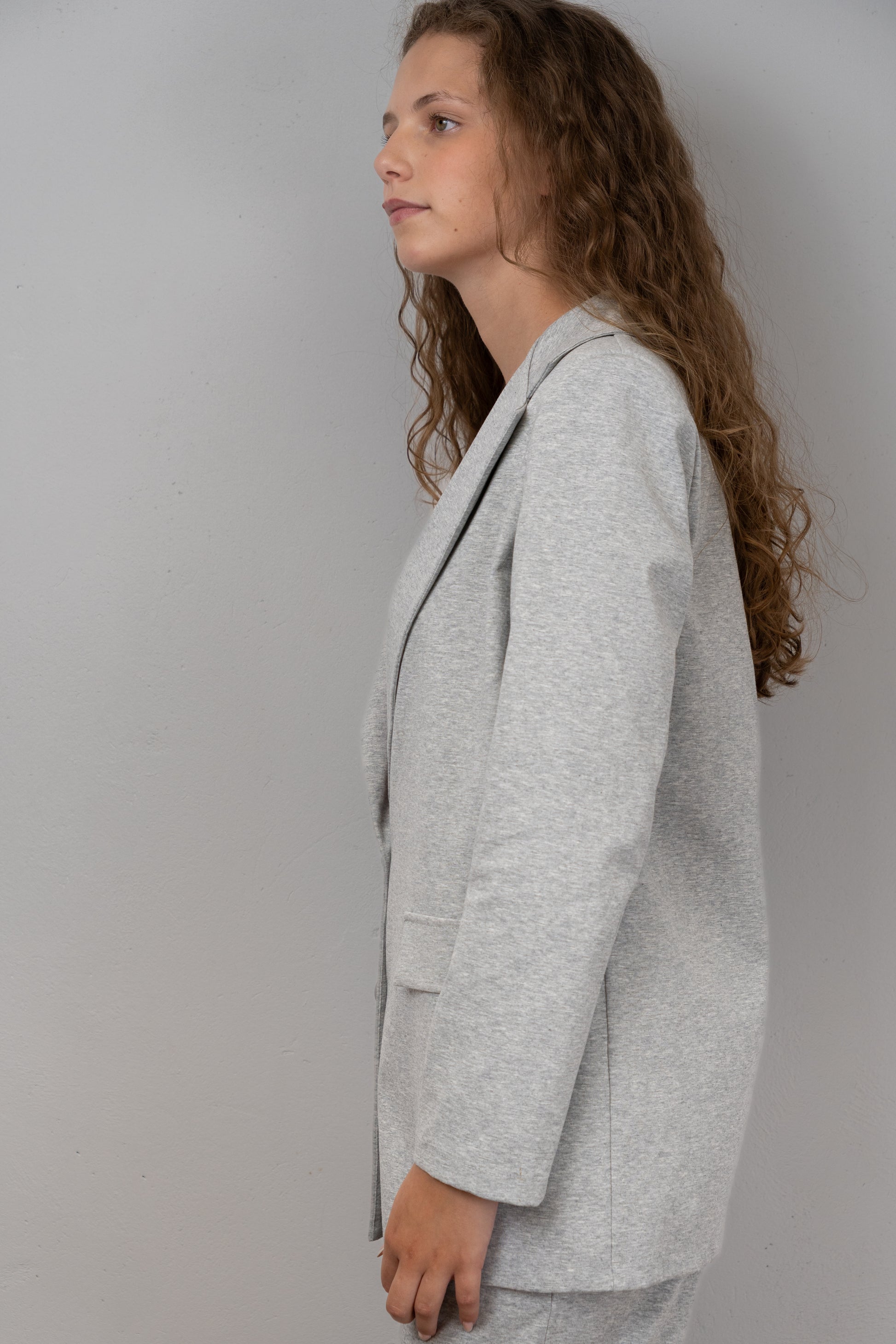 Light Grey Two-Button Blazer
