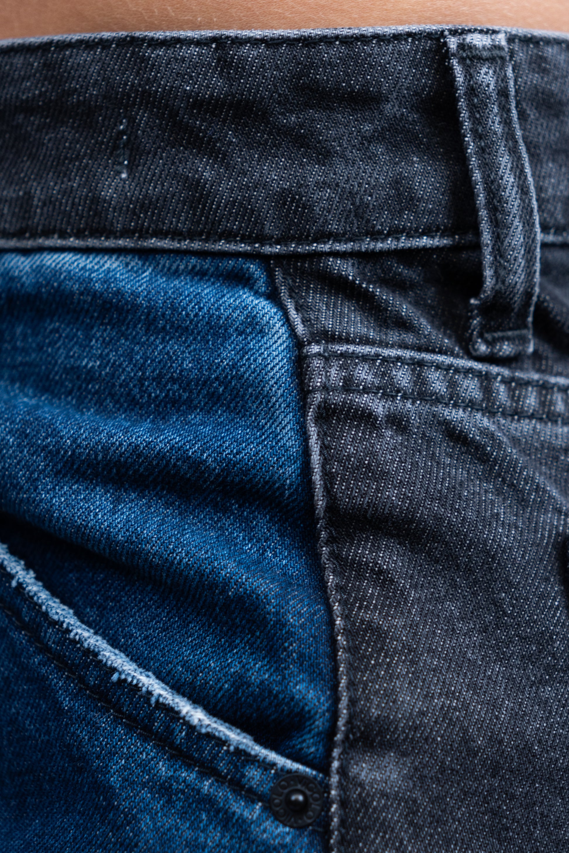 Two-Tone Wide-Leg Jeans