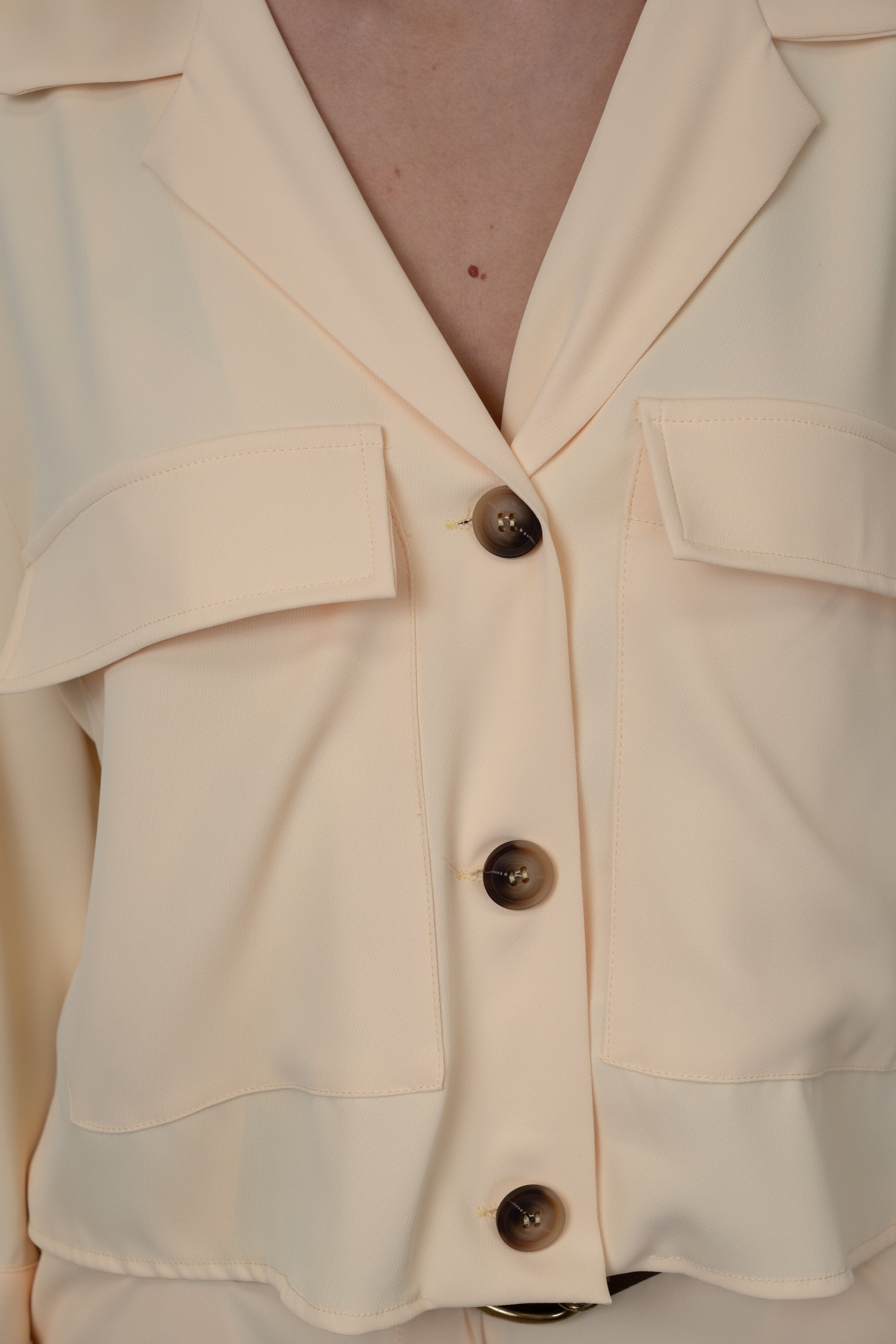 Buttercup Yellow Cropped Shirt-Blazer