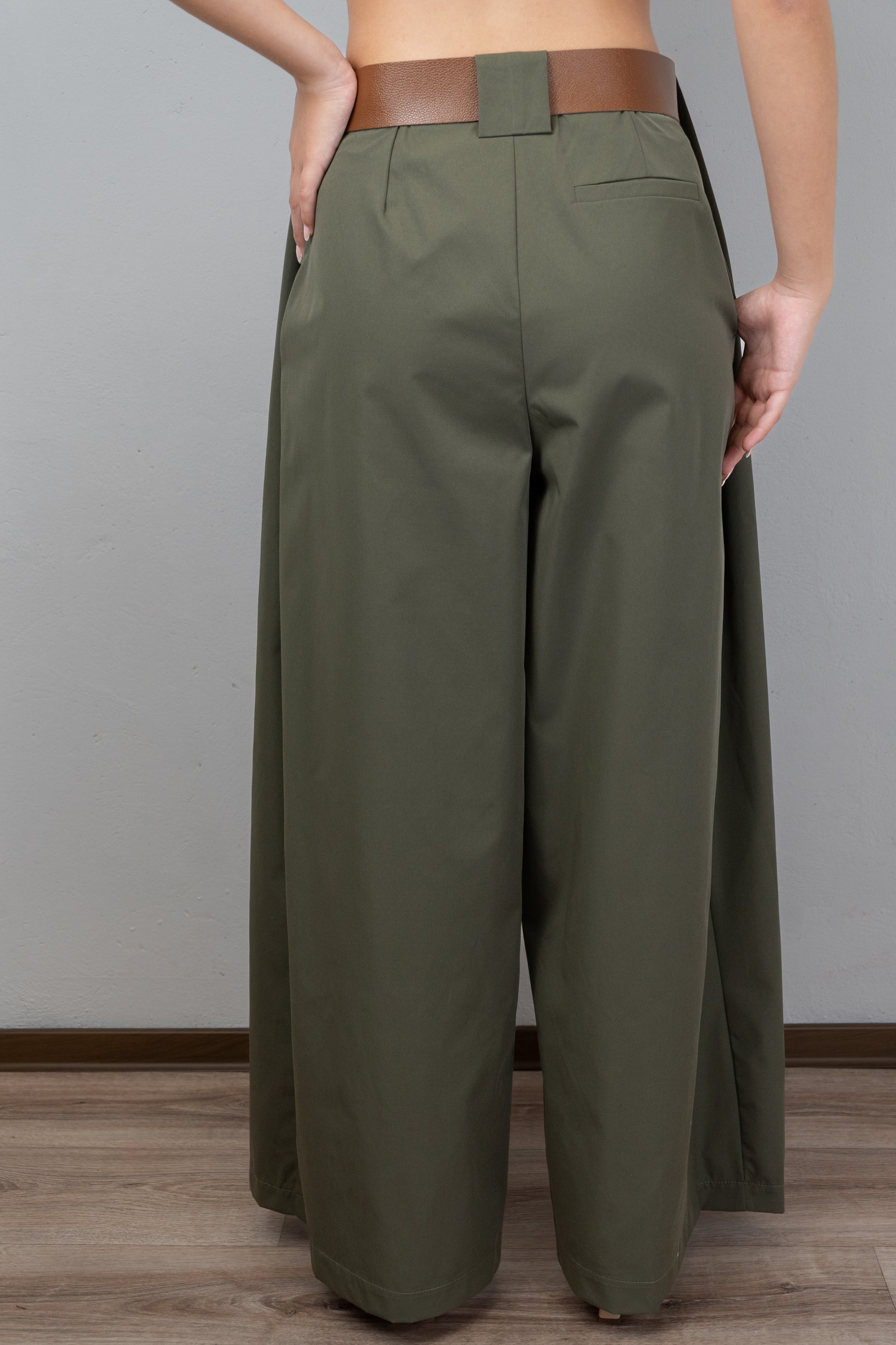Wide-Legged Trousers with Belt