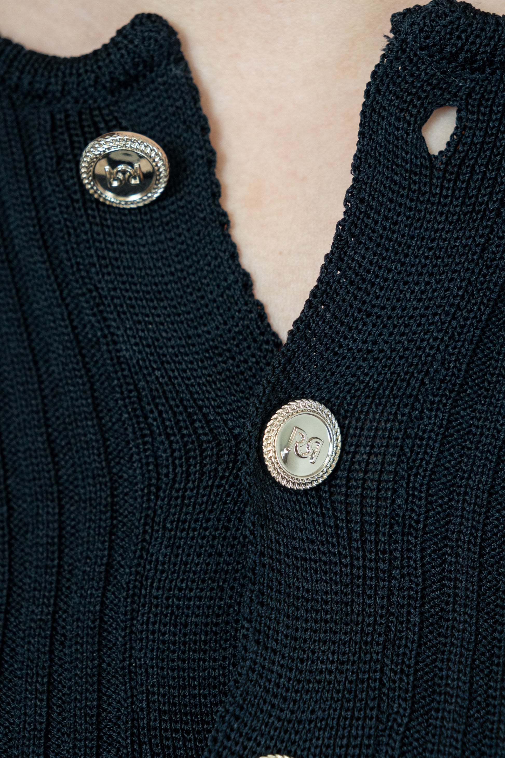 Button-Up Crew Neck Knit