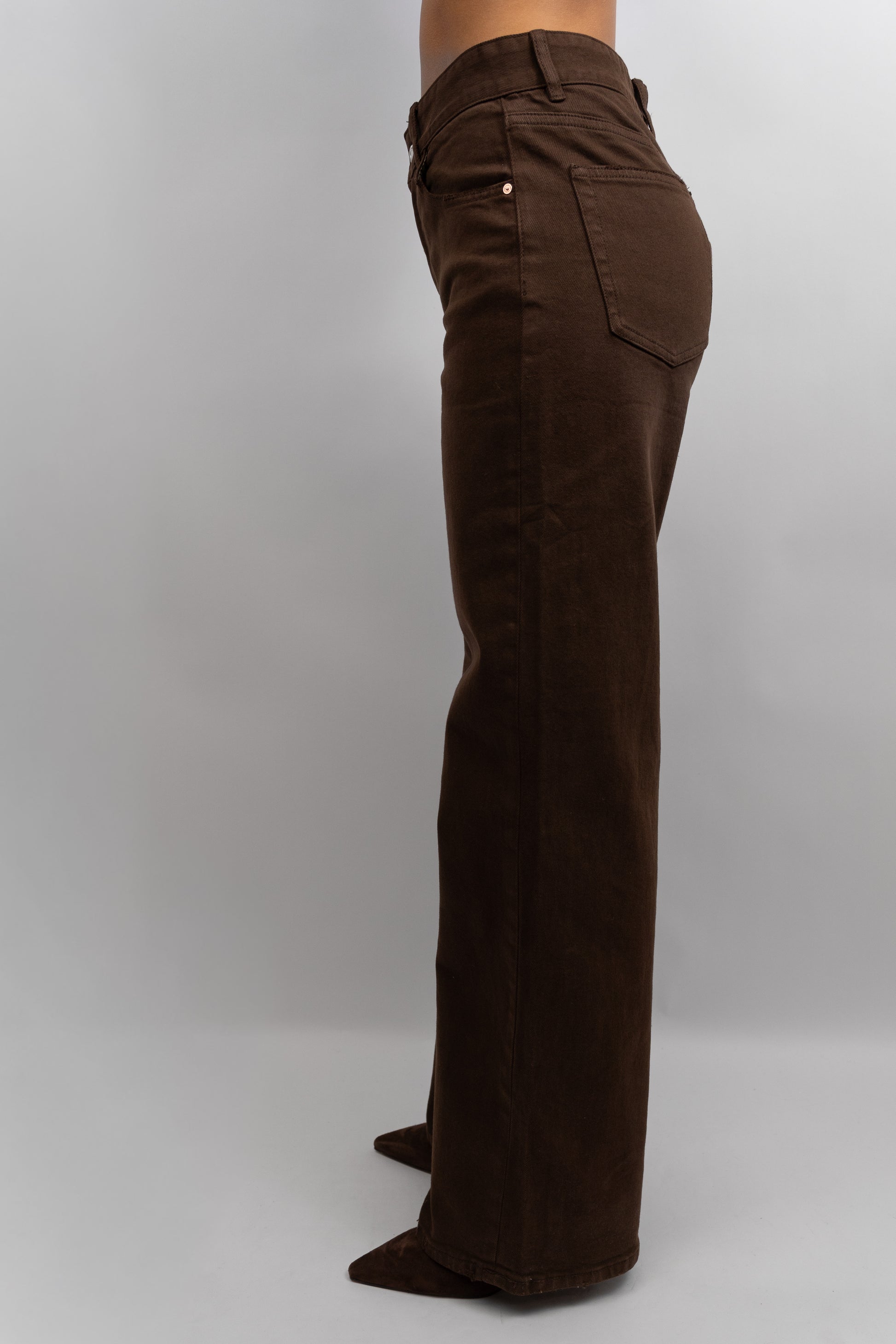 Brown Wide-Leg Jeans