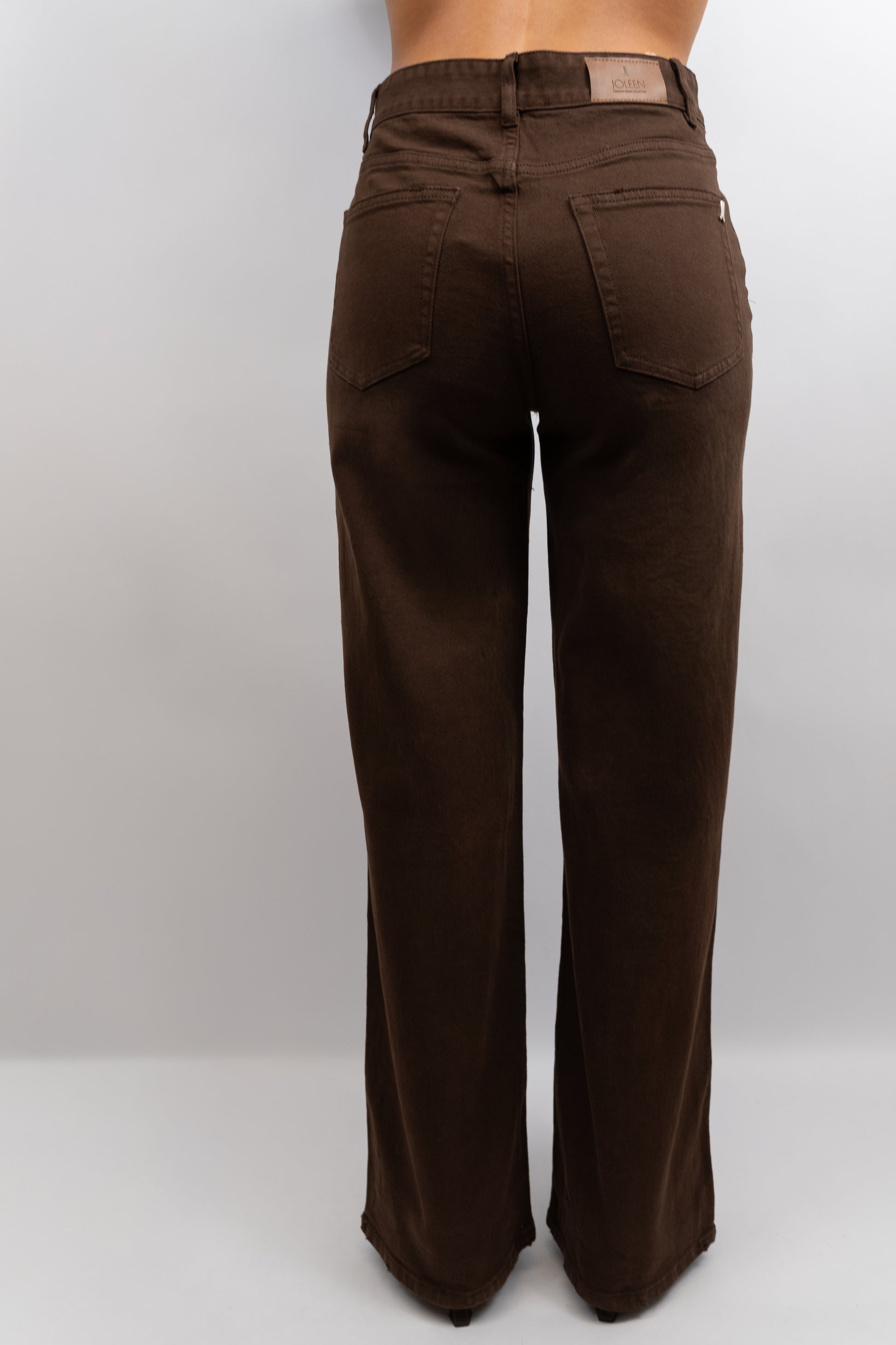 Brown Wide-Leg Jeans