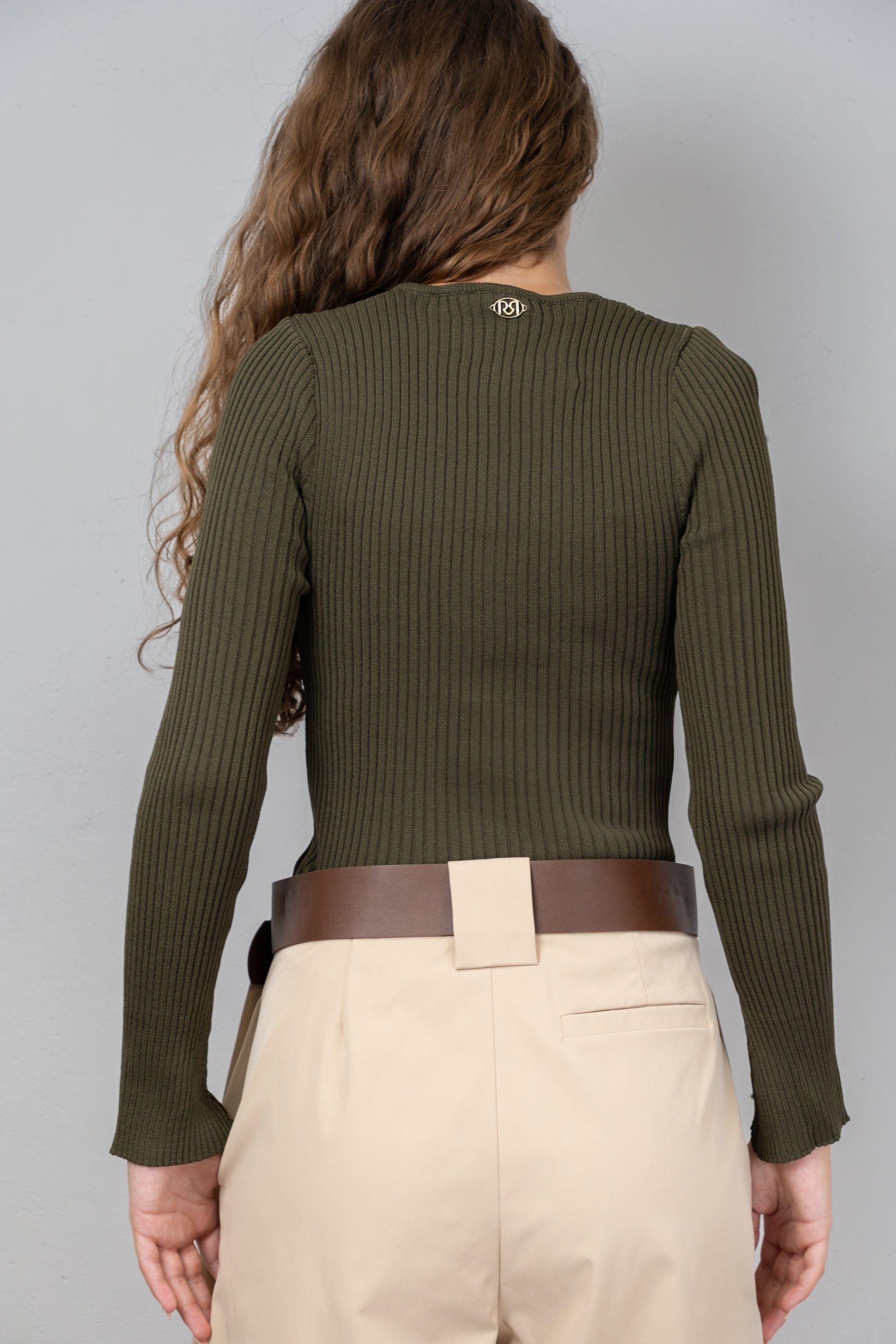 Button-Up Crew Neck Knit
