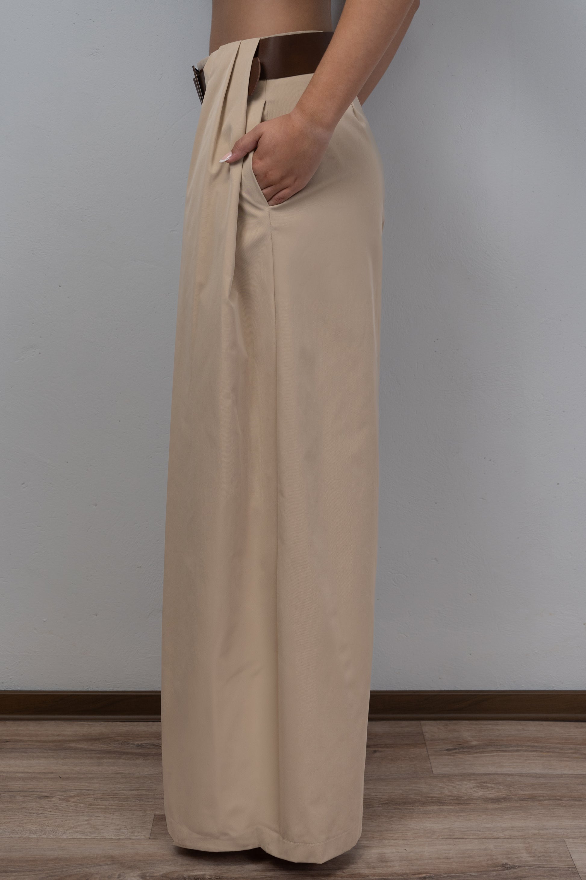 Wide-Legged Trousers with Belt