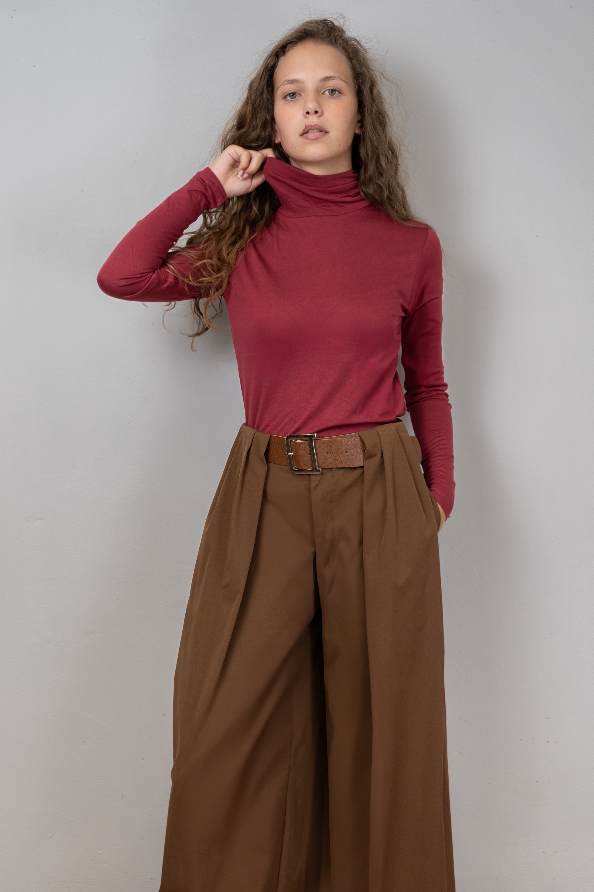 Wide-Legged Trousers with Belt