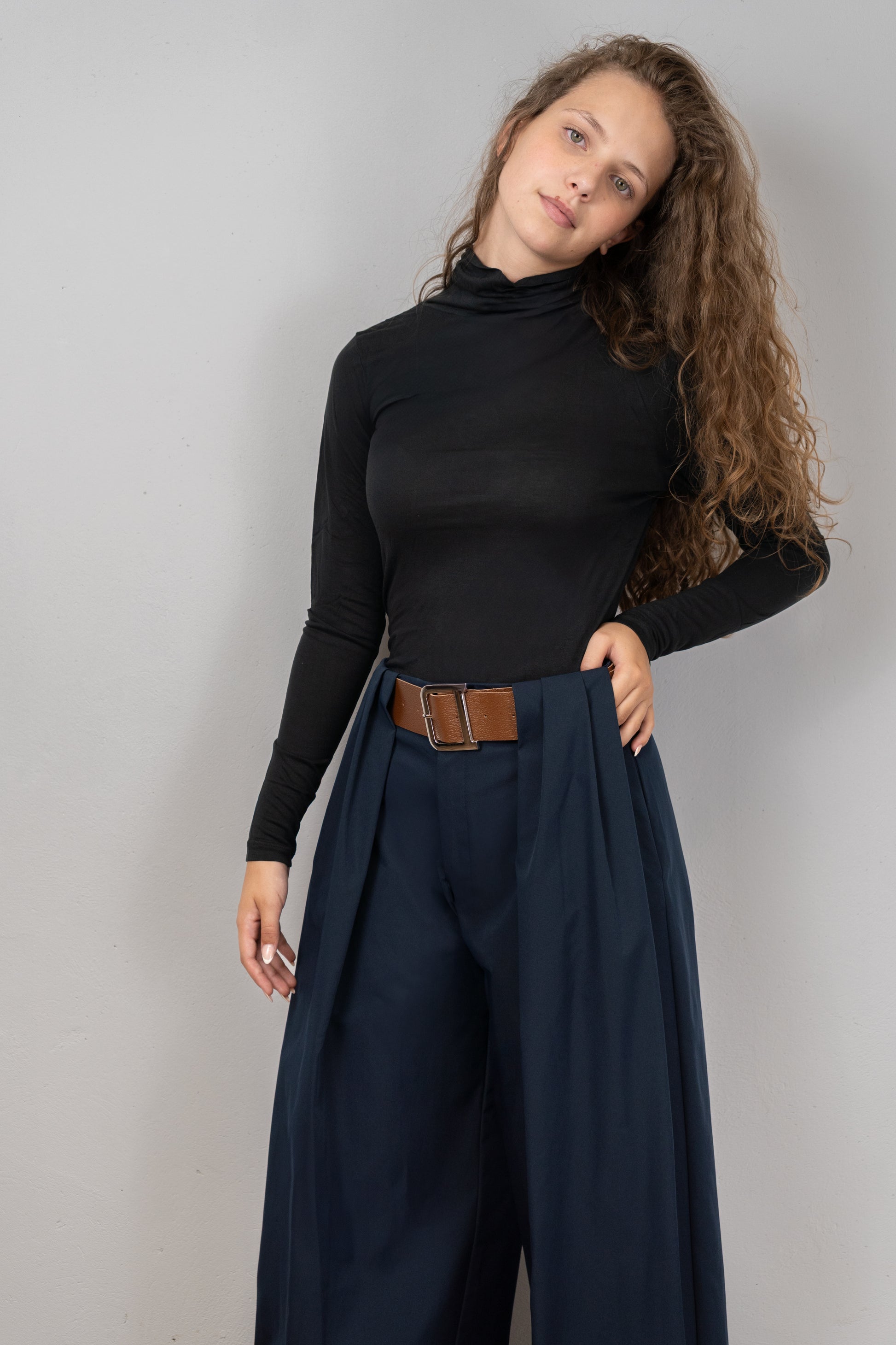 Wide-Legged Trousers with Belt
