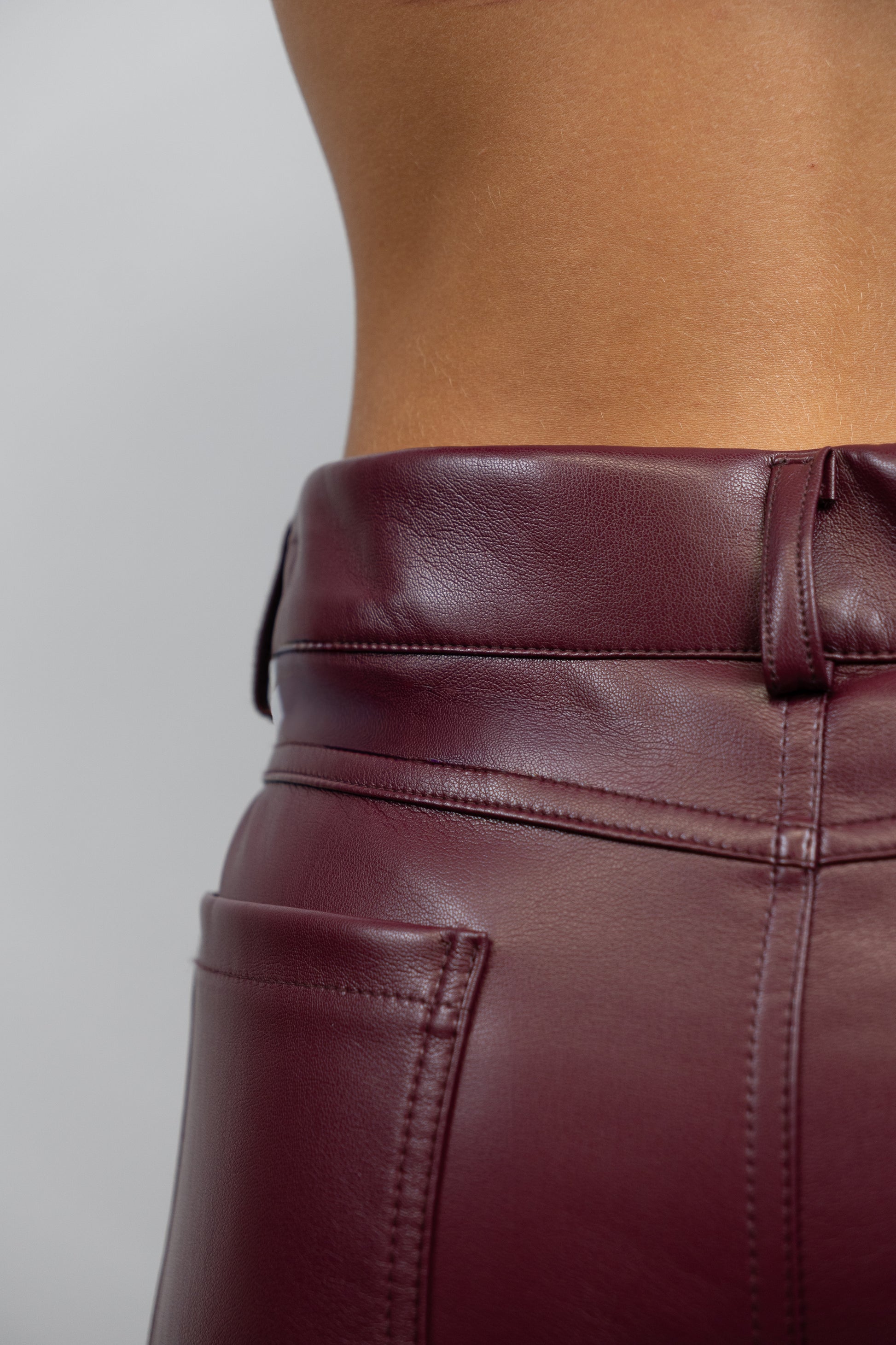 Wide-Leg Faux Leather Trousers