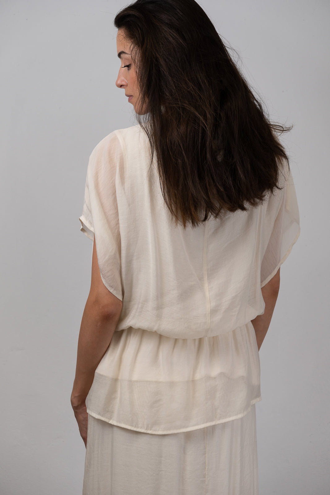 Draped Sheer Blouse