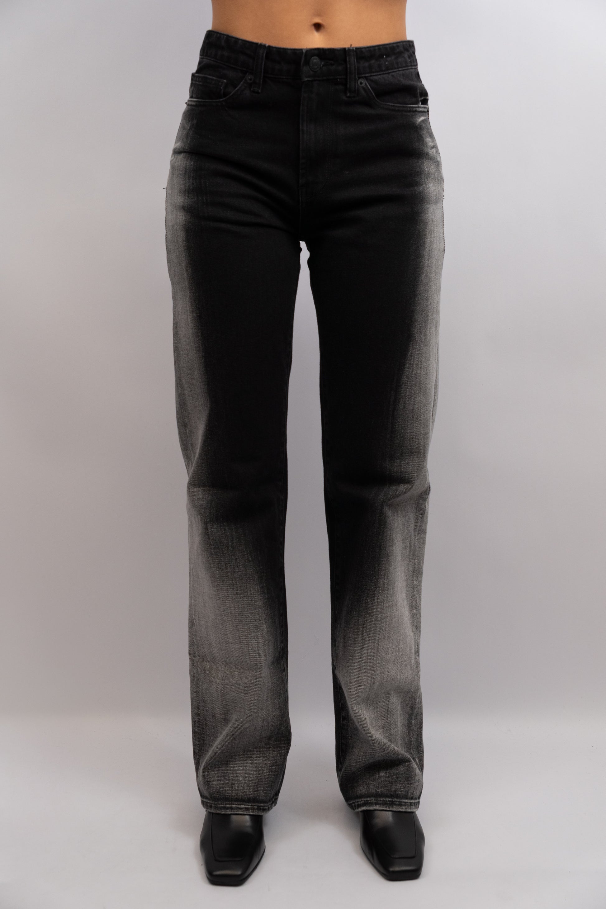 High-Rise Faded Jeans
