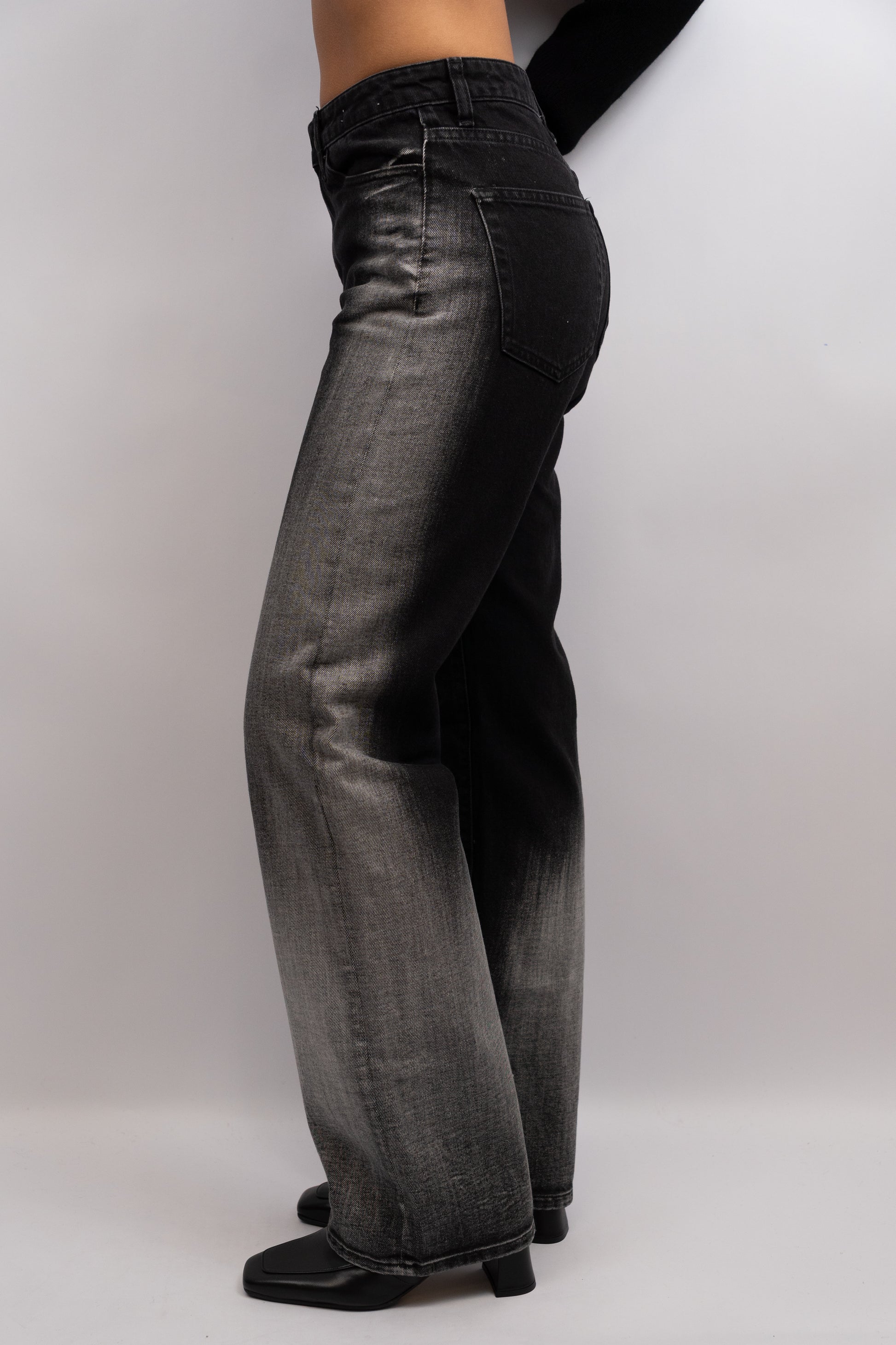 High-Rise Faded Jeans